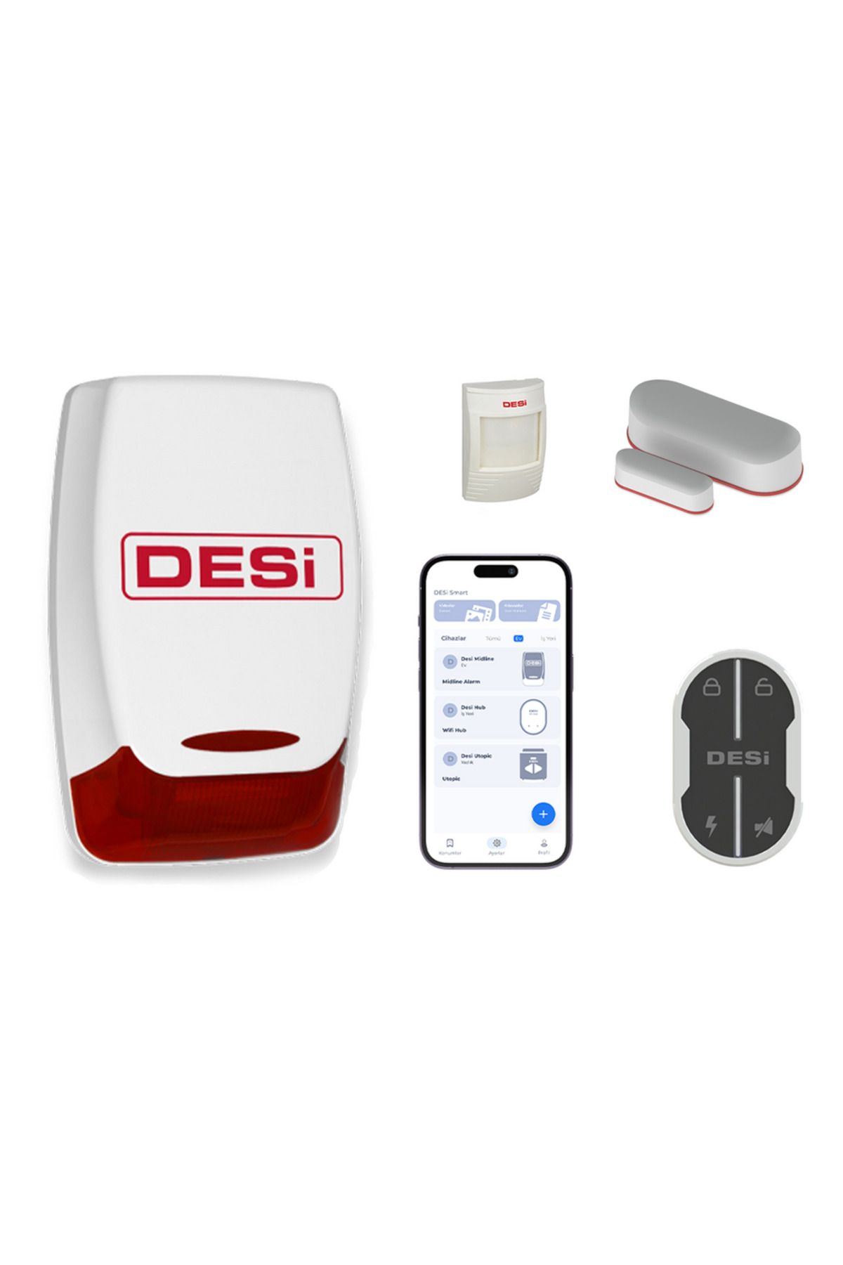 Desi Alarm Desi Midline Smart Plus Akıllı Alarm Sistemi (Wifi-Bluetooth-Uygulama ile Kullanım)