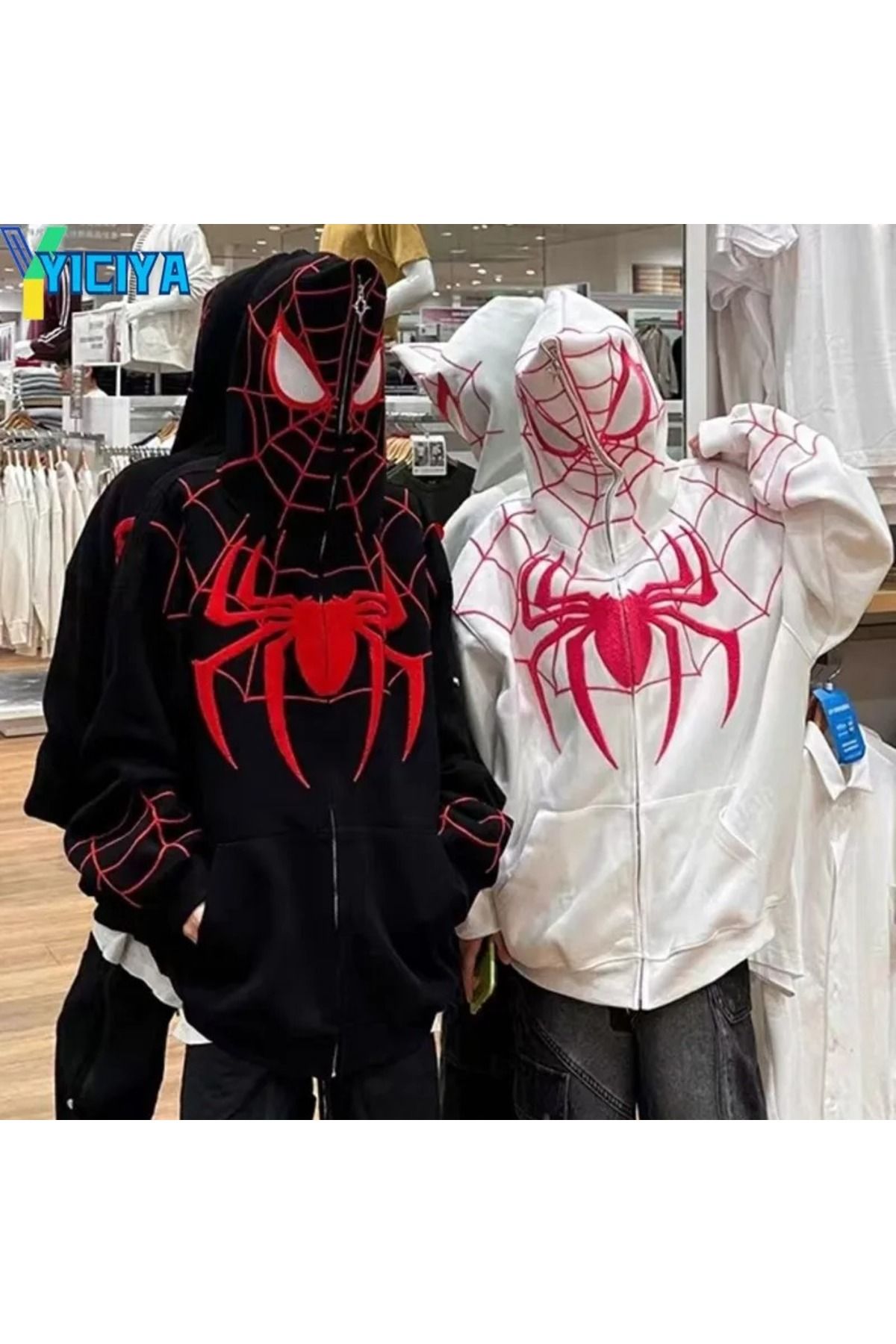 BROOD's Spider-man Maske Kırmızı Örümcek Detay Unisex Oversize Hırka