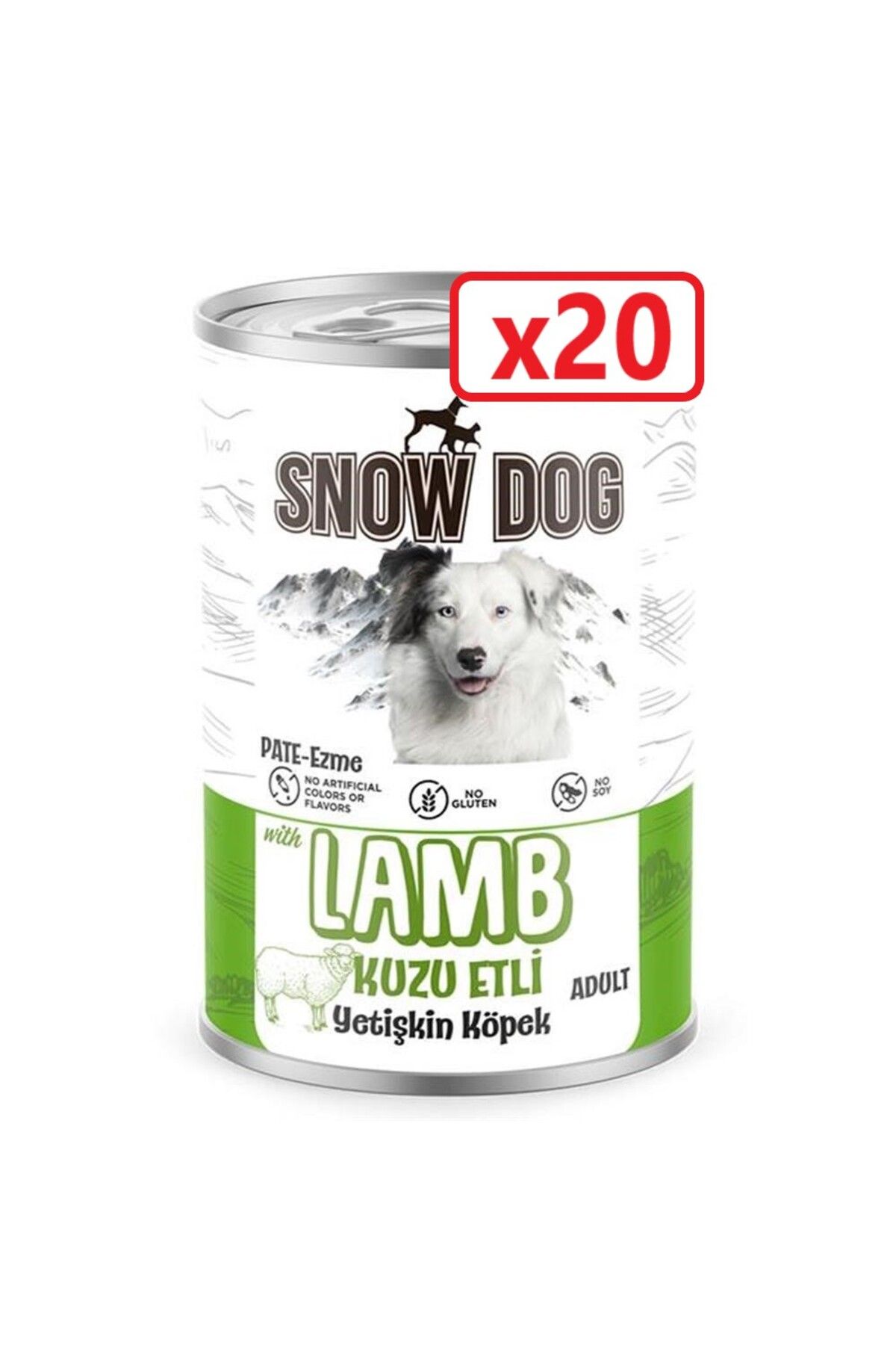 Snow Dog Kuzu Etli Köpek Konserve 400 gr - 20 Adet