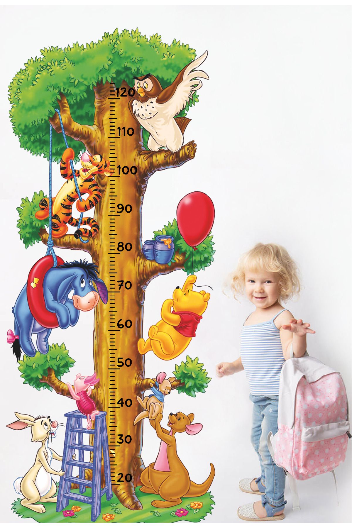 efekt reklam Ağaçta Eğlenen Winnie The Pooh ve Arkadaşları Çocuk -Bebek Odası Anaokulu -Kreş Duvar Stickerı
