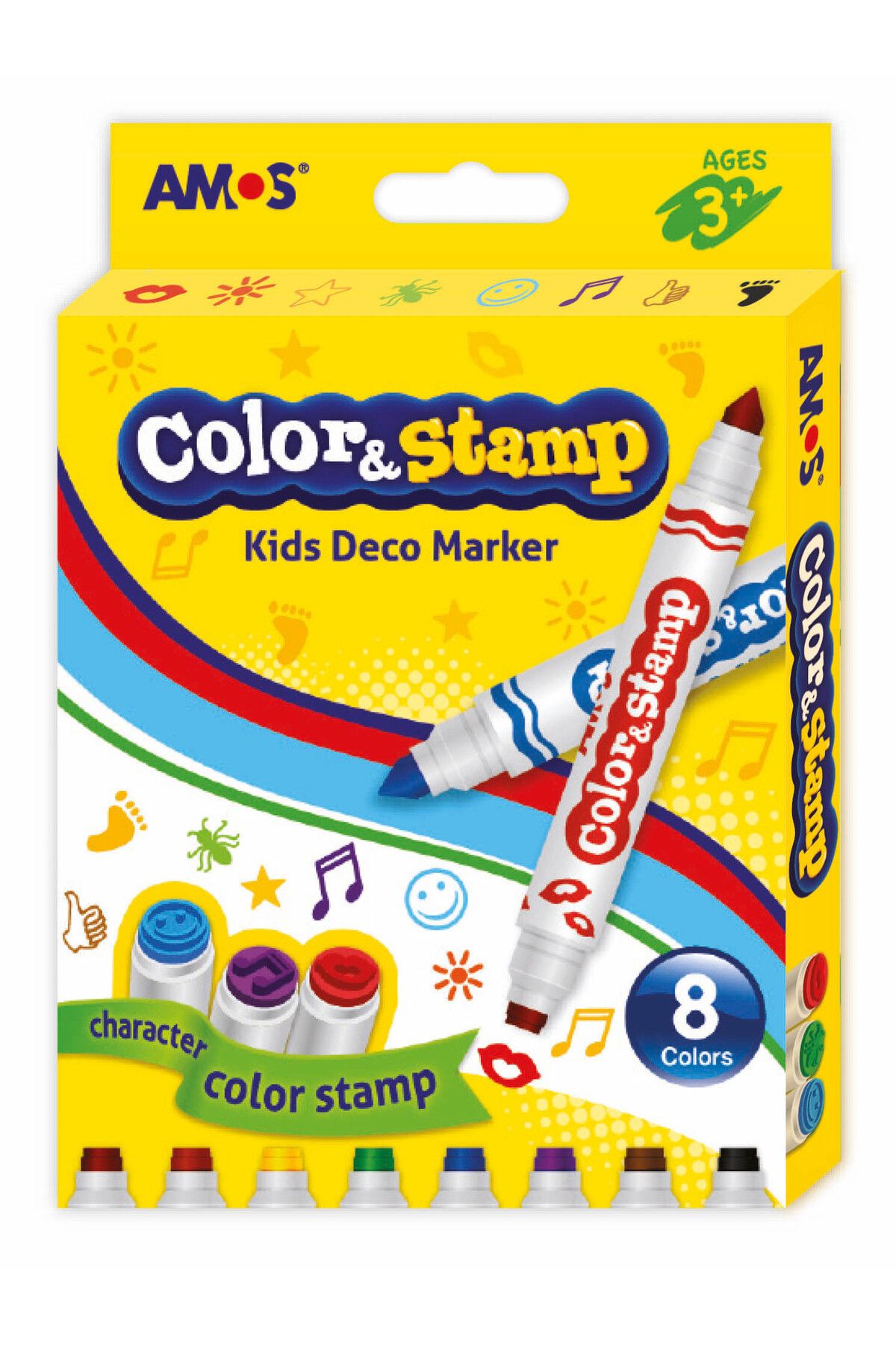 Amos Color & Stamp - Çift Uçlu Damga Kalemi
