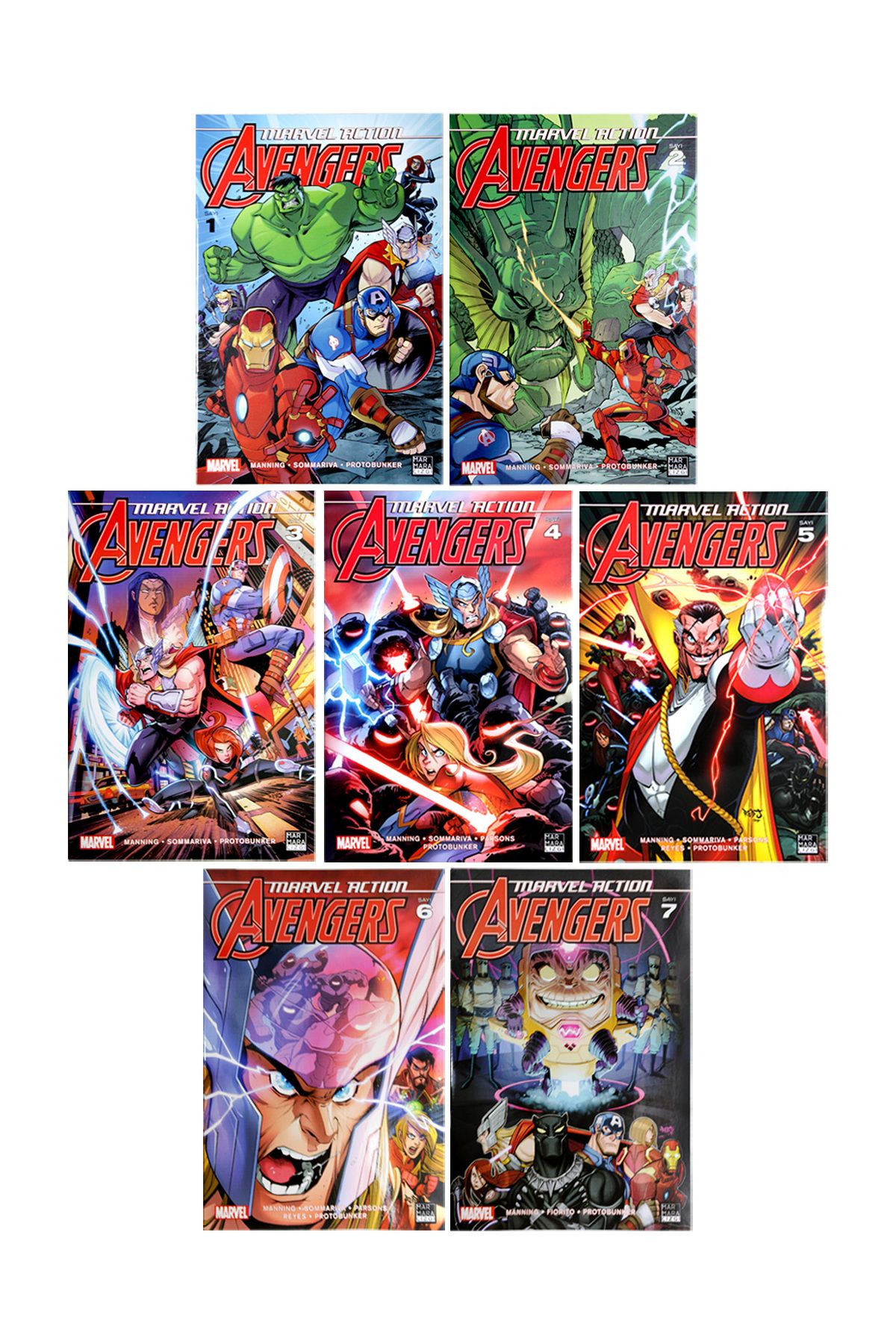 Marmara Çizgi Yayınları Marvel Action Avengers 1-7 Set (Çizgiroman)