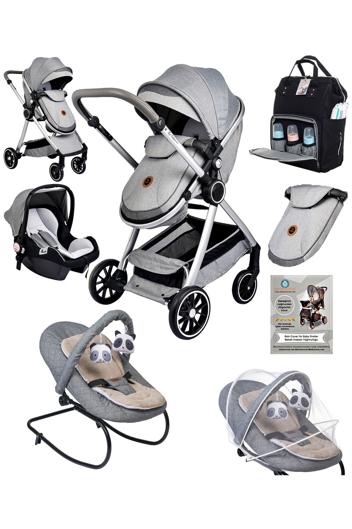 Baby Home 7 In 1 Yeni Doğan Full Set 990 Travel Sistem Bebek Arabası 330 Ev Tipi Ana Kucağı
