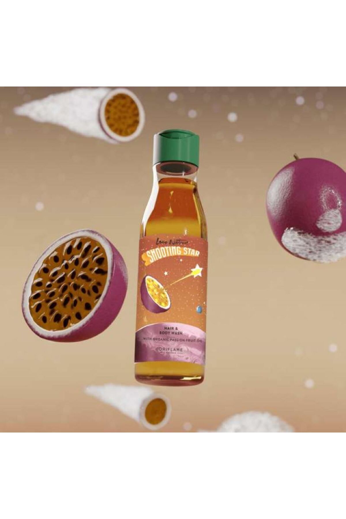 Oriflame Love Nature Shooting Star Organik Çarkıfelek Meyvesi Özlü Saç ve Vücut Şampuanı