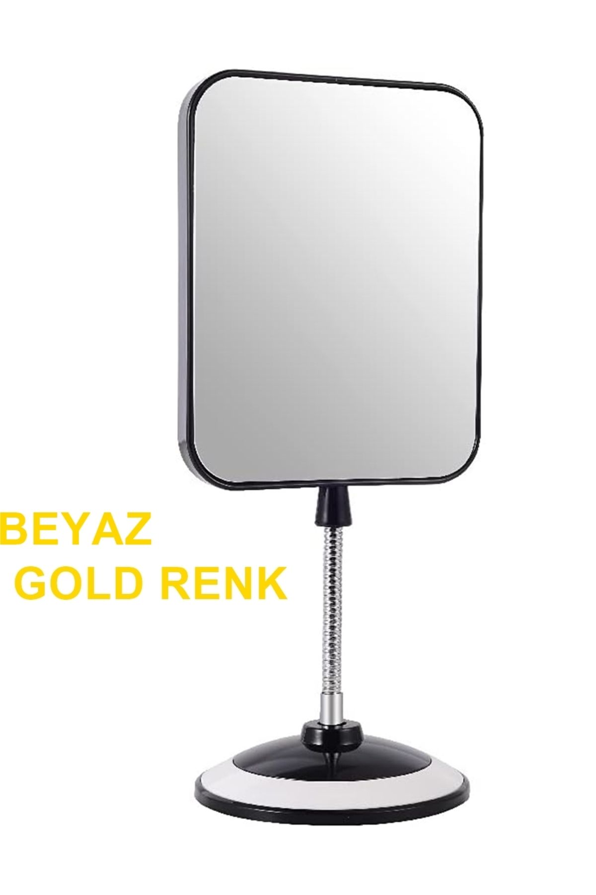 gaman AYN*147 Spralli Akrobatik Makyaj Aynası Büyüteçli Masaüstü Ayna Gold-Beyaz renkli Yüz Bakım Aynası