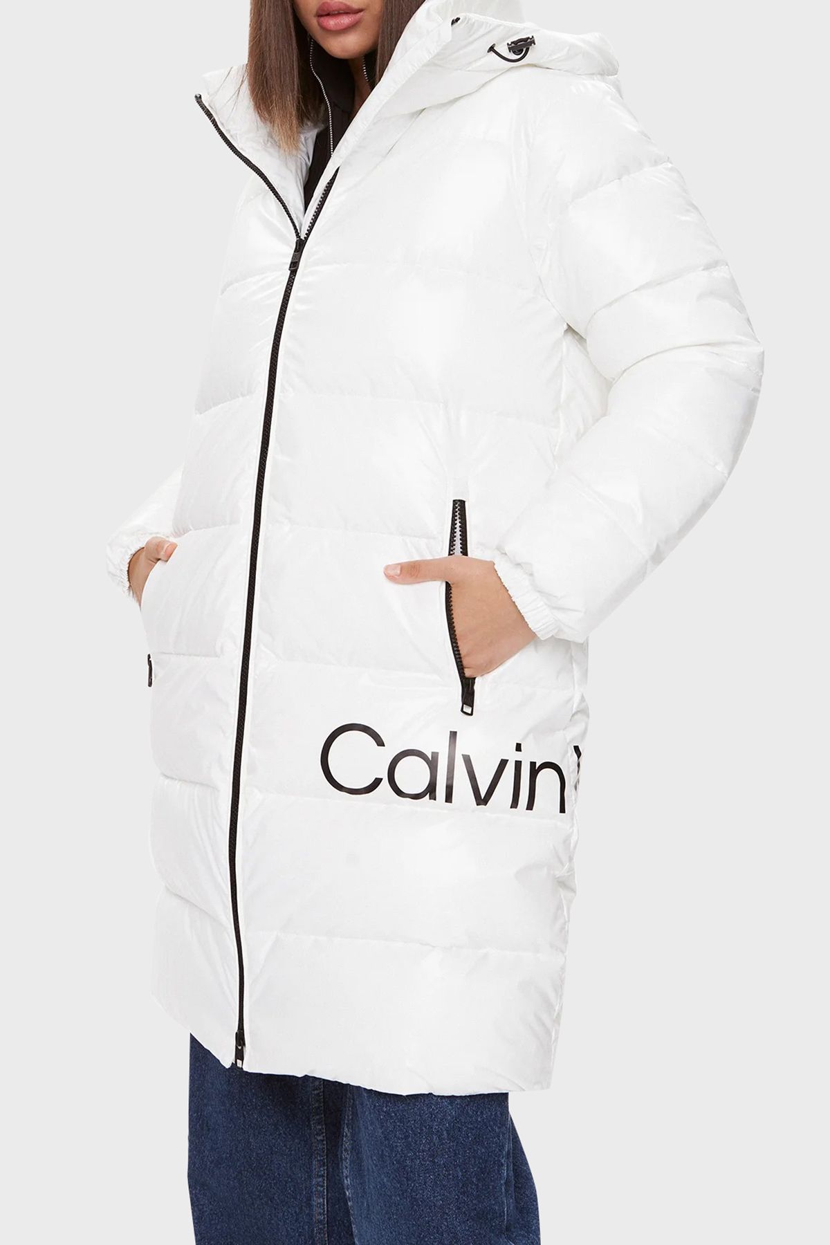 Calvin Klein Regular Fit Kapüşonlu Uzun Şişme Mont J20J221902YBI