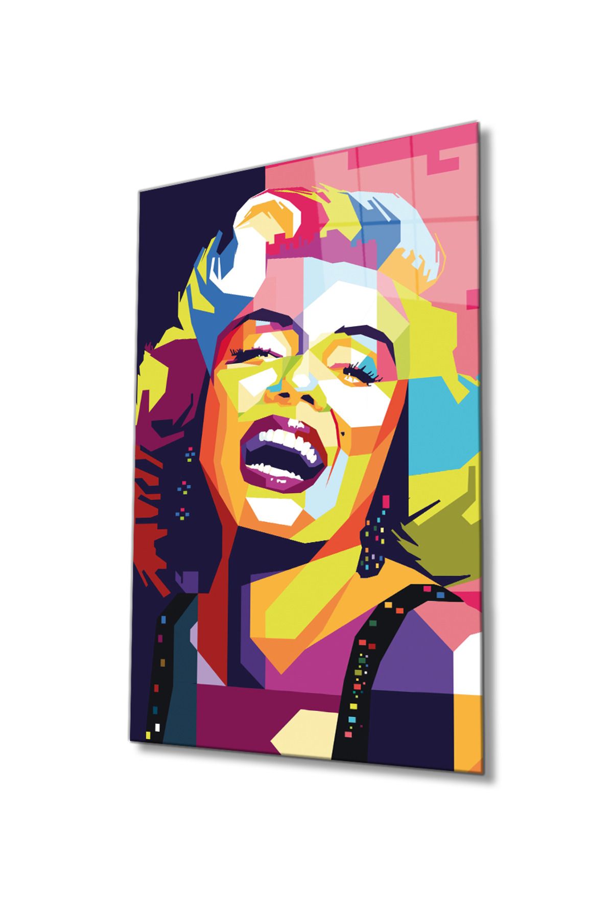 Genel Markalar Modern Tablo Renkli Renkler Marilyn Monroe Cam Tablo 36x23 Renkli