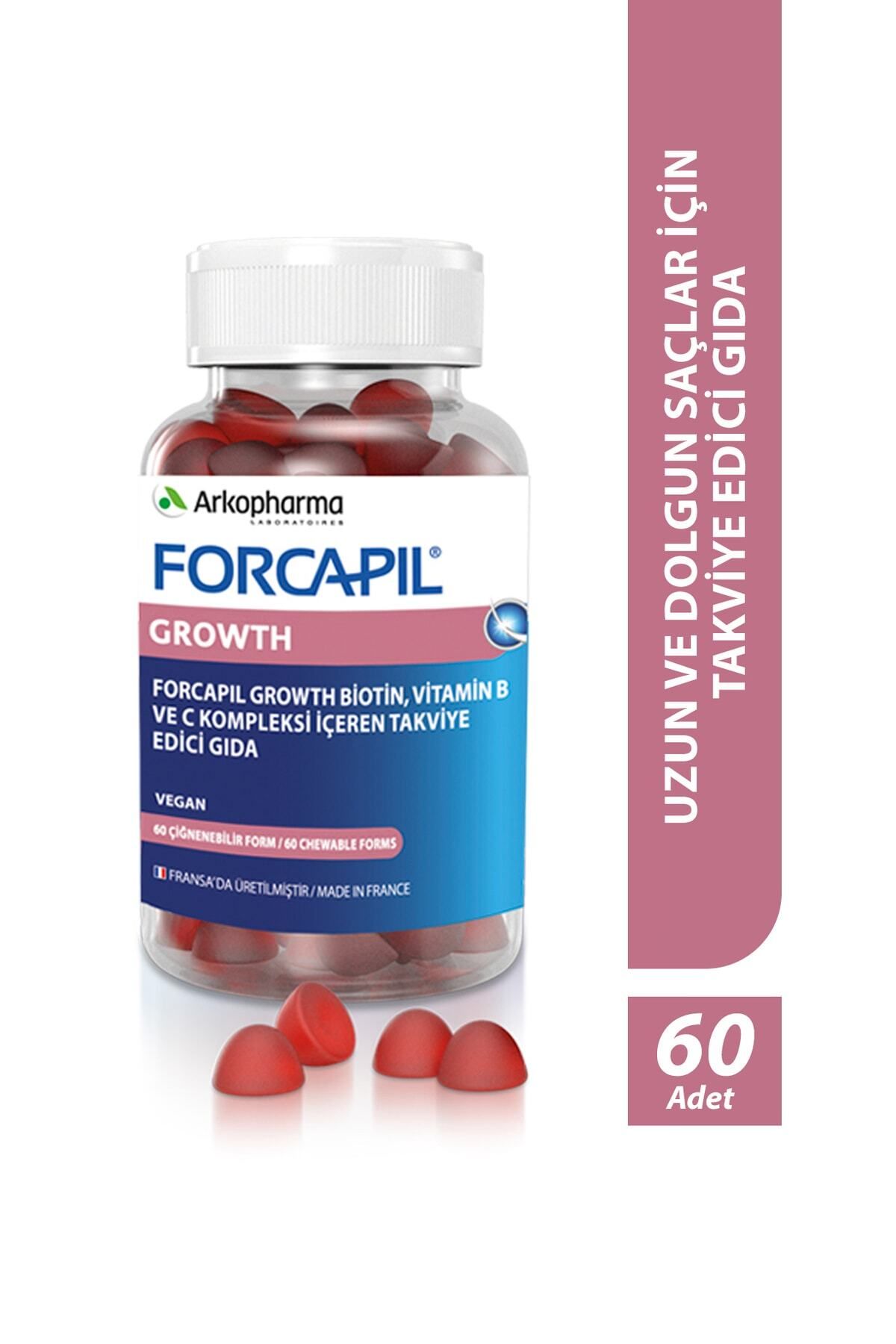 Arkopharma Forcapil® Growth Gummies – Saç Uzamasını Destekleyen Takviye Edici Gıda - 60 Çiğnenebilir Form
