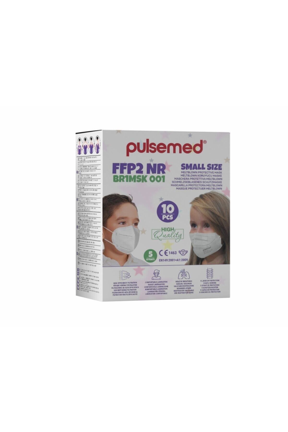 Pulsemed Ffp2 Meltblown Koruyucu Çocuk Maske 10 Adet ( 1 Kutu ) Ffp Maske 5 Farklı Renk