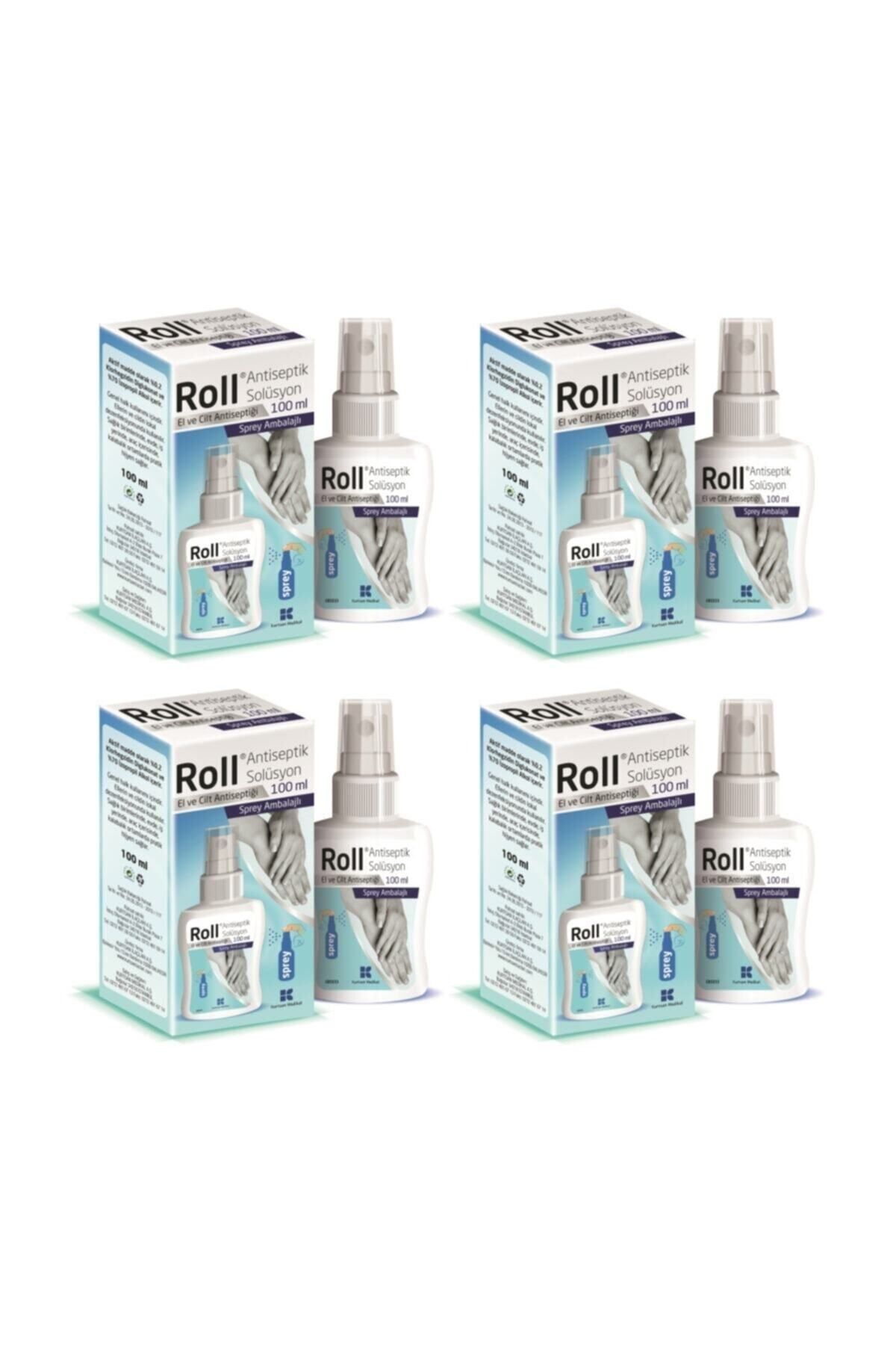 Roll Antiseptik Solüsyon Spreyi El Ve Cilt Dezenfektanı 100 ml 4 Adet