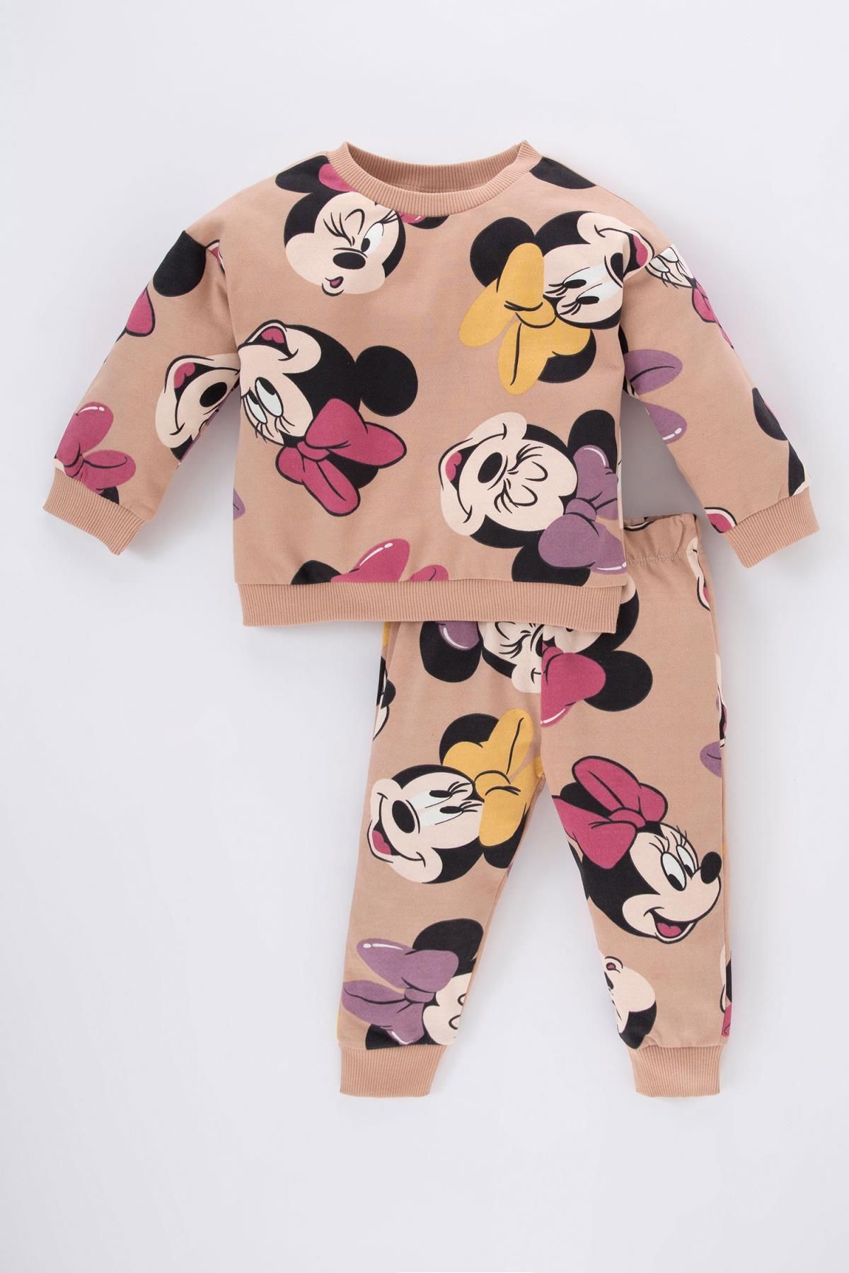 Defacto Kız Bebek Disney Mickey & Minnie Sweatshirt Eşofman Altı 2'li Takım