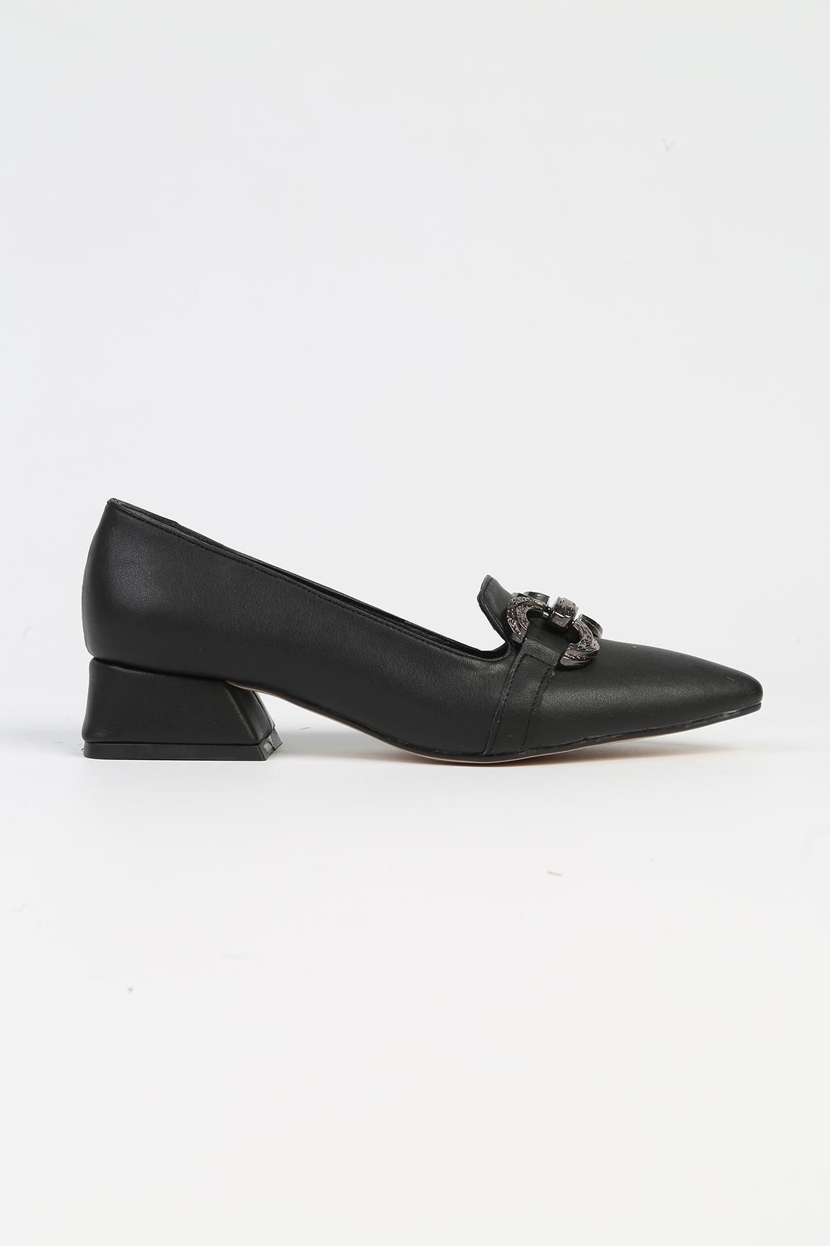 Pierre Cardin ® | PC-52568 - 3478 Siyah Cilt - Kadın Topuklu Ayakkabı