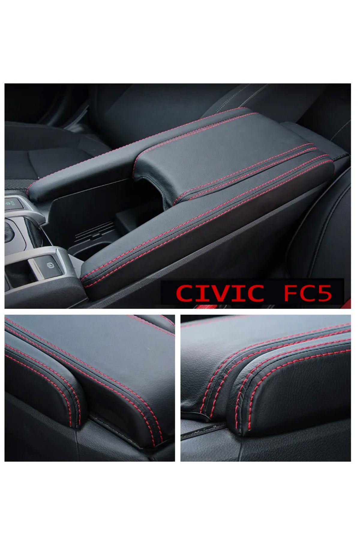 Genel Markalar Civic Fc5 Kol Dayama Spor Deri Dikişli Kaplama - Fc5 Deri Kılıf