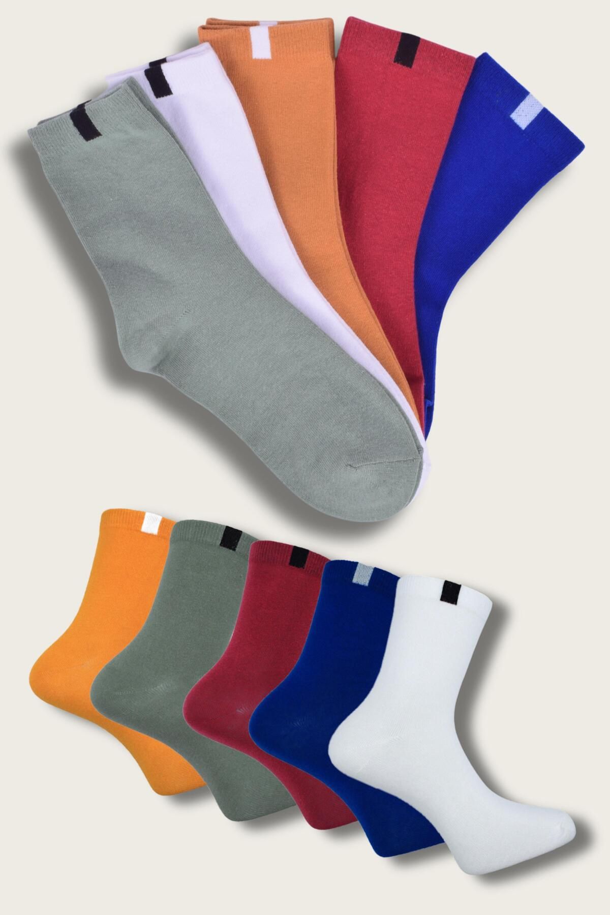 Belyy Socks Unısex Renkli 5 Li Düz Renk Çorap