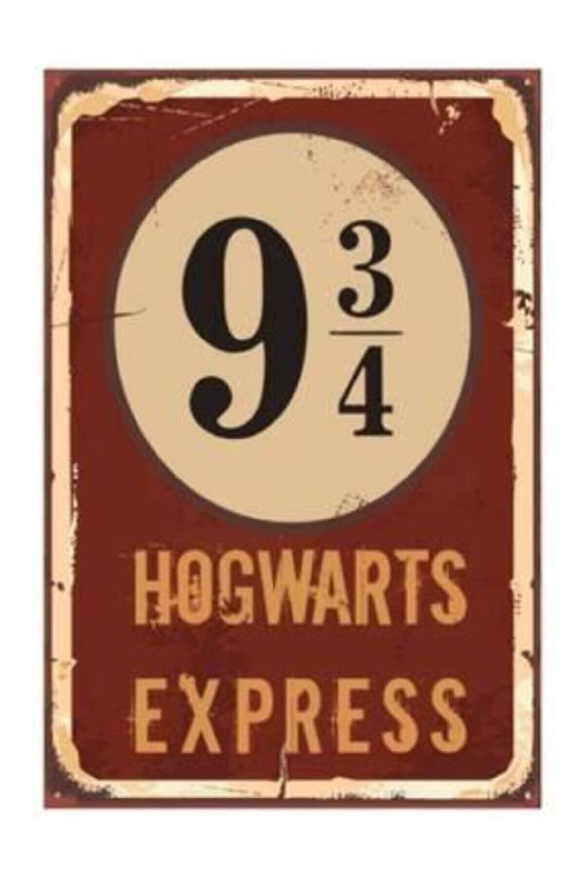 MaviEv Harry Potter Hogwart Express Dokuz Çeyrek Retro Vintage Ahşap Poster