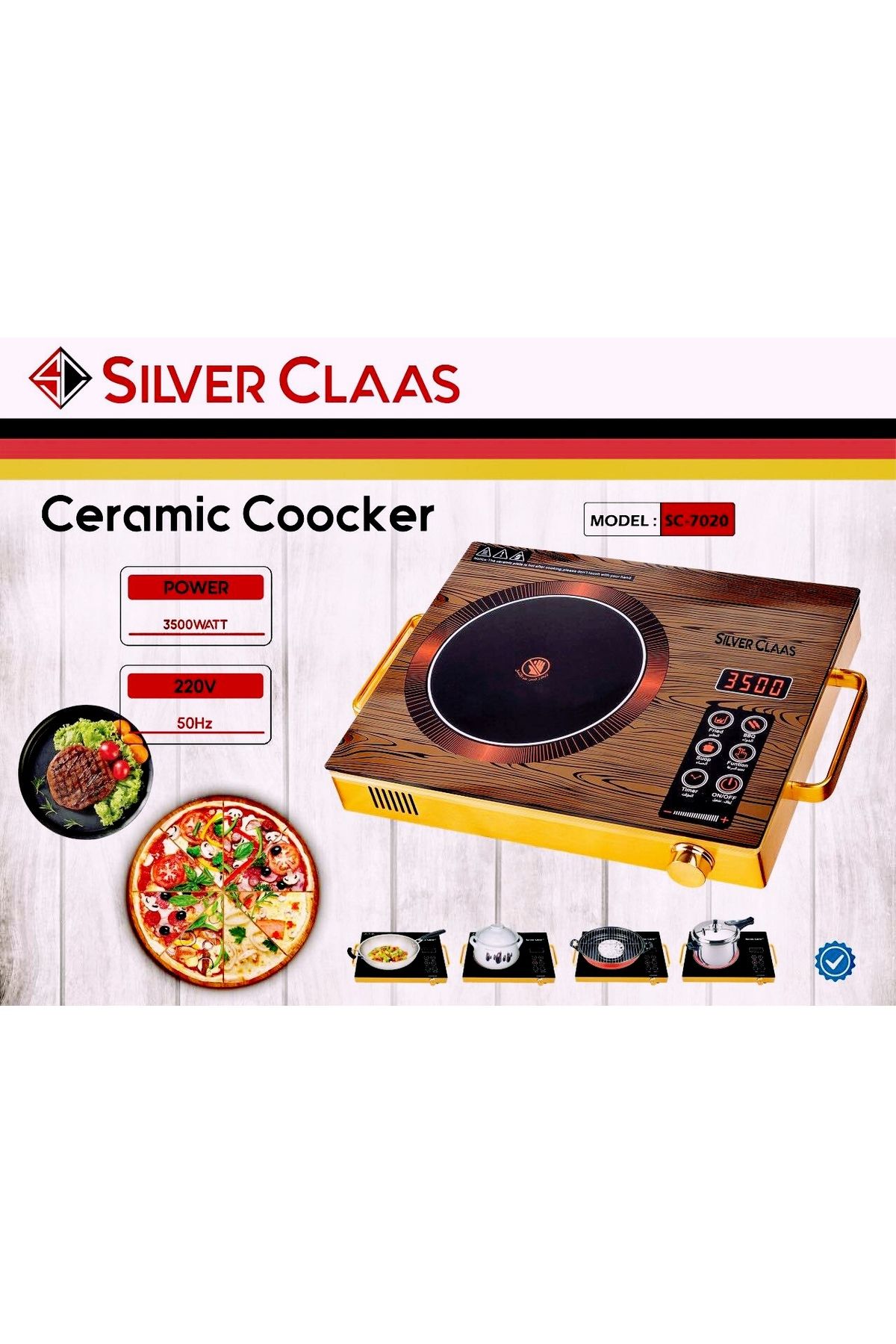 silver claas Ailpu Silver Class Profesyonel 3500w Dokumatik Elektrikli Lazer Indüksiyon Ocak Genel Pişirici