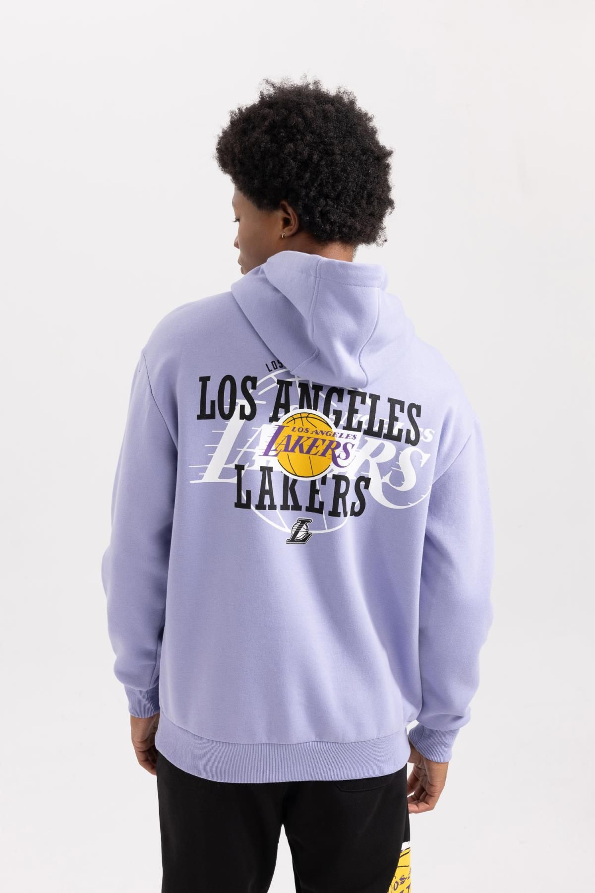 Defacto Fit Nba Los Angeles Lakers Oversize Fit Kapüşonlu Kalın Sweatshirt