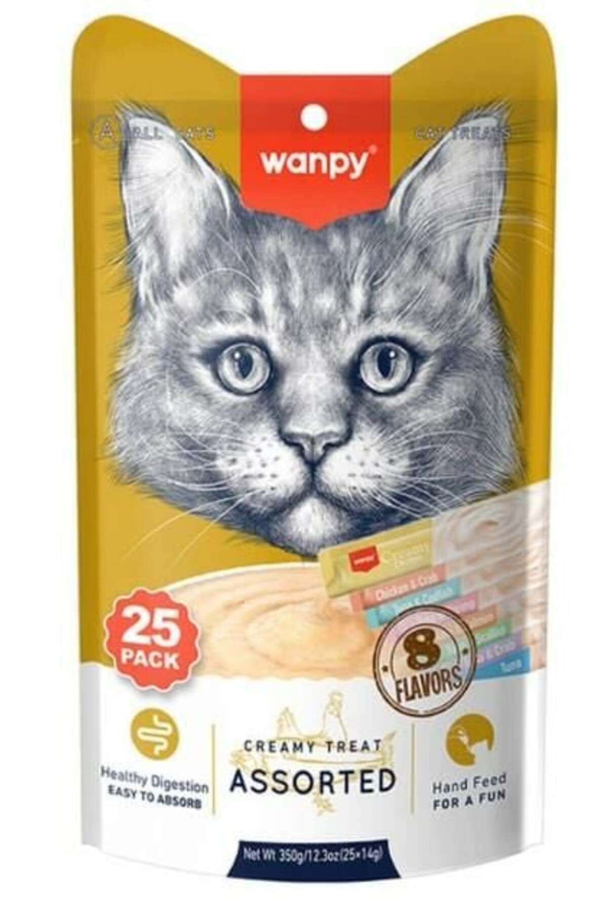 Wanpy Kedi Ödül Çubuğu Sıvı Karışık Paket 25 Adetx14 gr