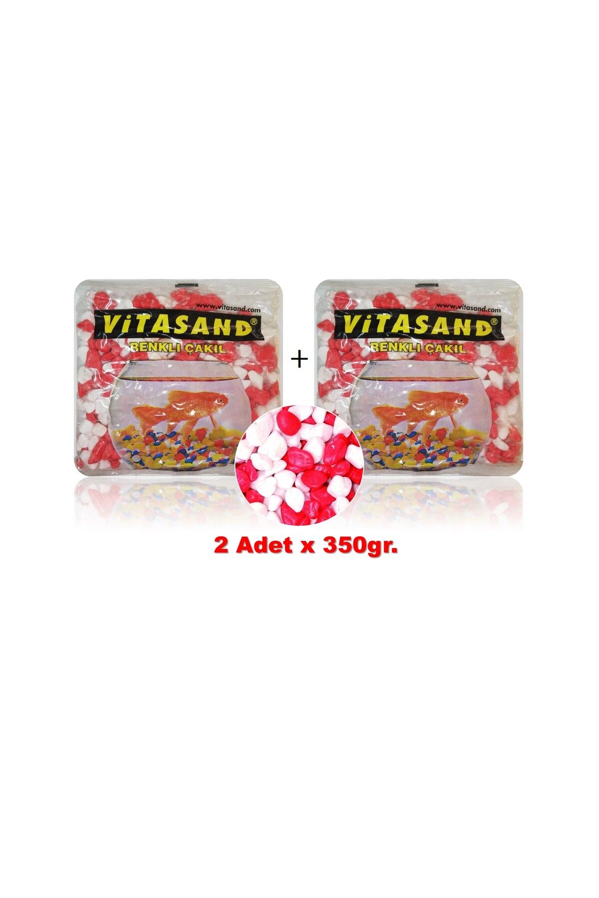 Vitasand Çakıl Taşı Kırmızı Beyaz 350 gram X 2 Paket