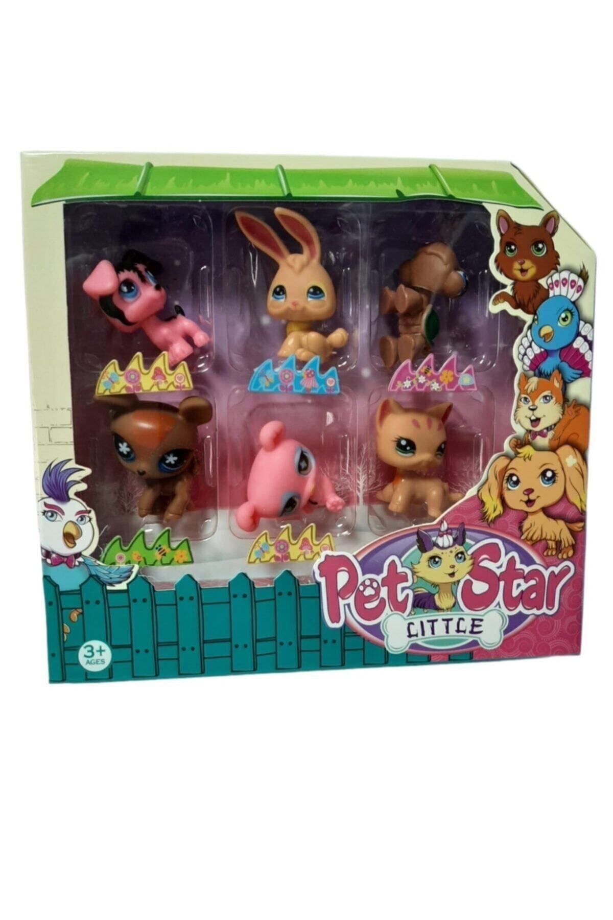 Littlest Pet Shop Neşeli Minişler 6'lı Miniş Ailesi Oyuncak Pet Star 6'lı Miniş Koleksiyonu