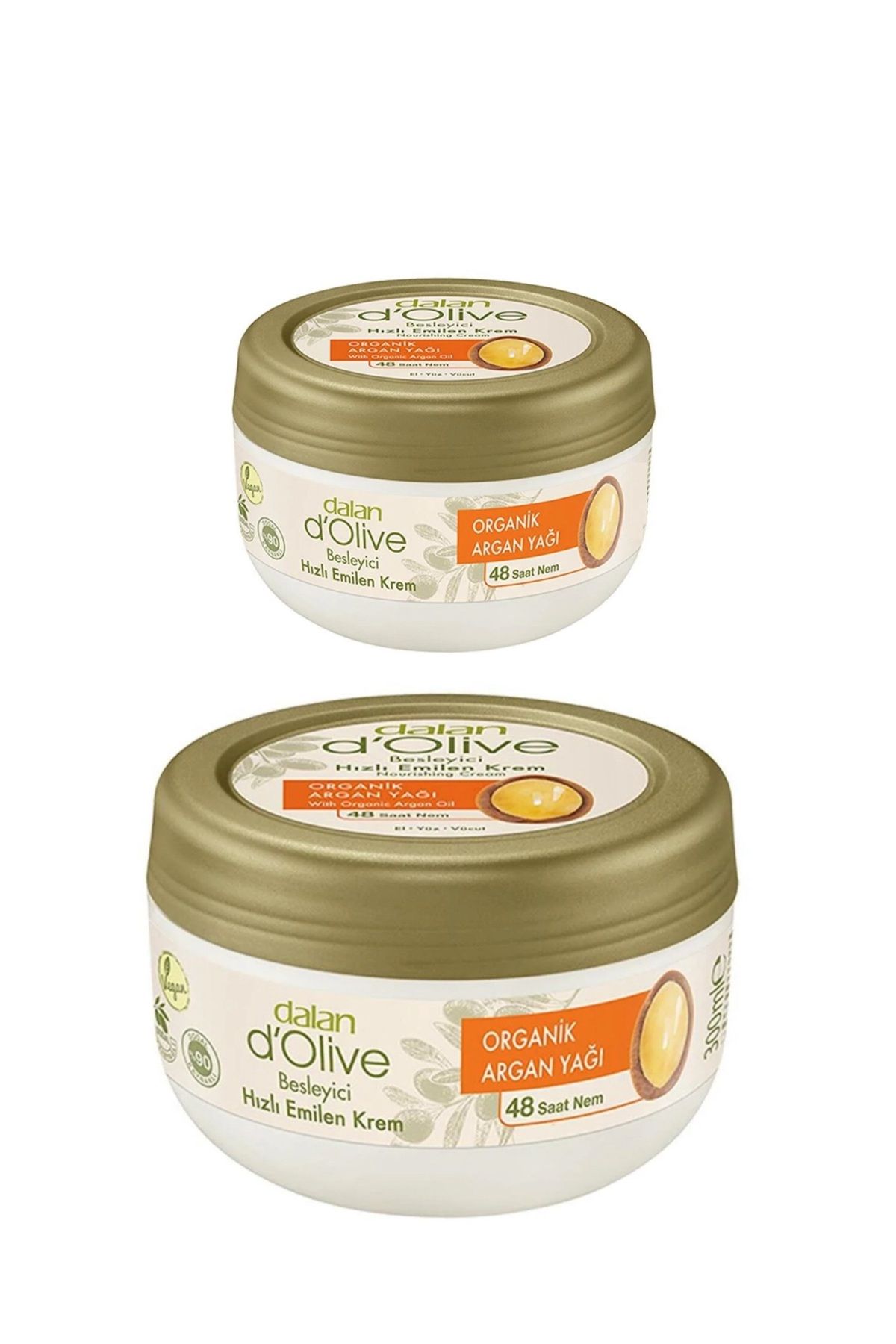 Dalan D'olive Organik Argan Yağı Besleyici Hızlı Emilen Krem 300 ml + 150 ml