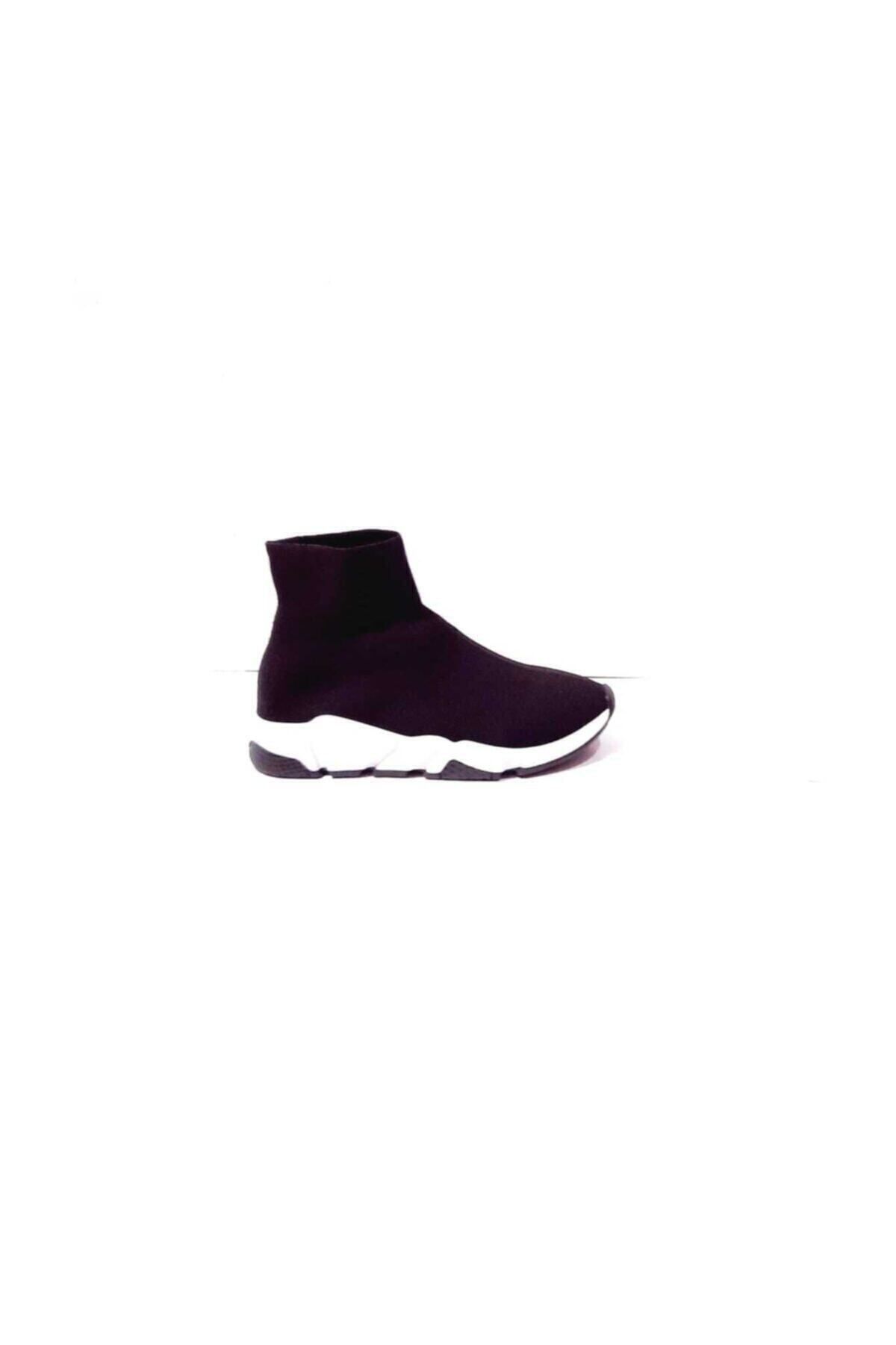 Zen Spor Unisex Siyah Çorap Model Sneaker Ayakkabı - Geniş Kalıp