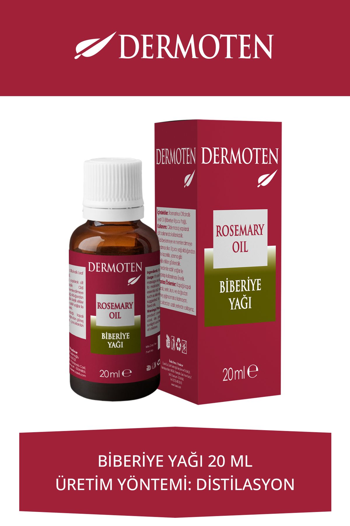 Dermoten Biberiye Yağı (distile) 20 Ml