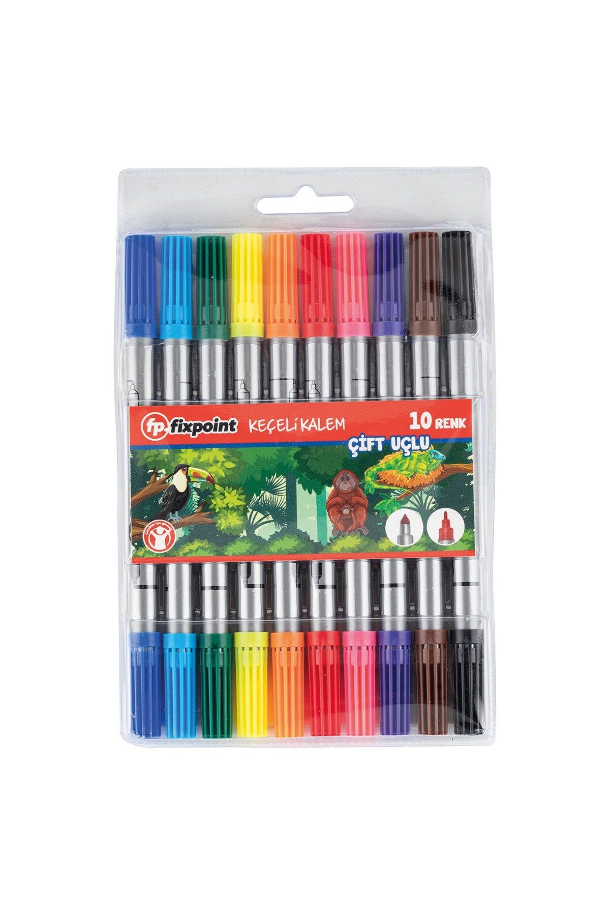 FixPoint Keçeli Kalem Çift Uçlu 10 Renk FixPoint P-5402