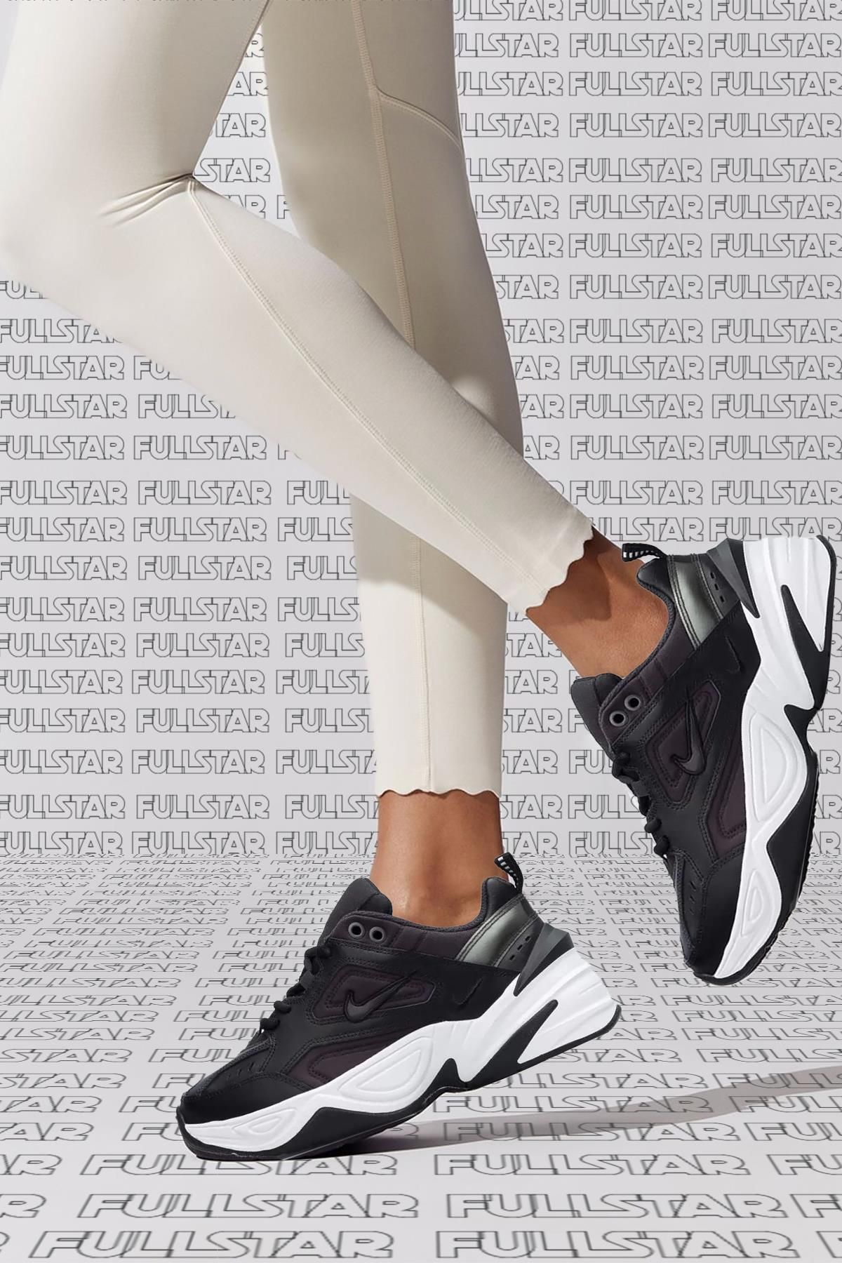 Nike M2K Tekno Leather Unisex Reflector Sneaker Hakiki Deri Siyah Spor Ayakkabı