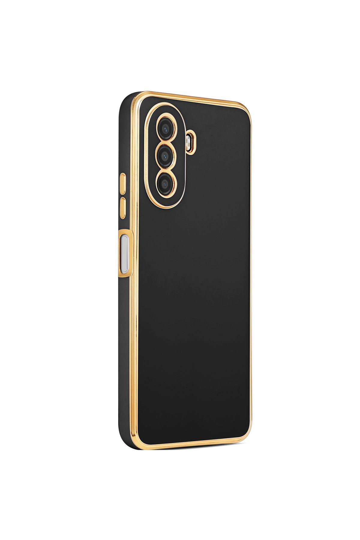 GRABONO Huawei Nova Y70 Birinci Sınıf TPU Kapak, Kenarları Altın Rengi Lüx Kaplamadır.