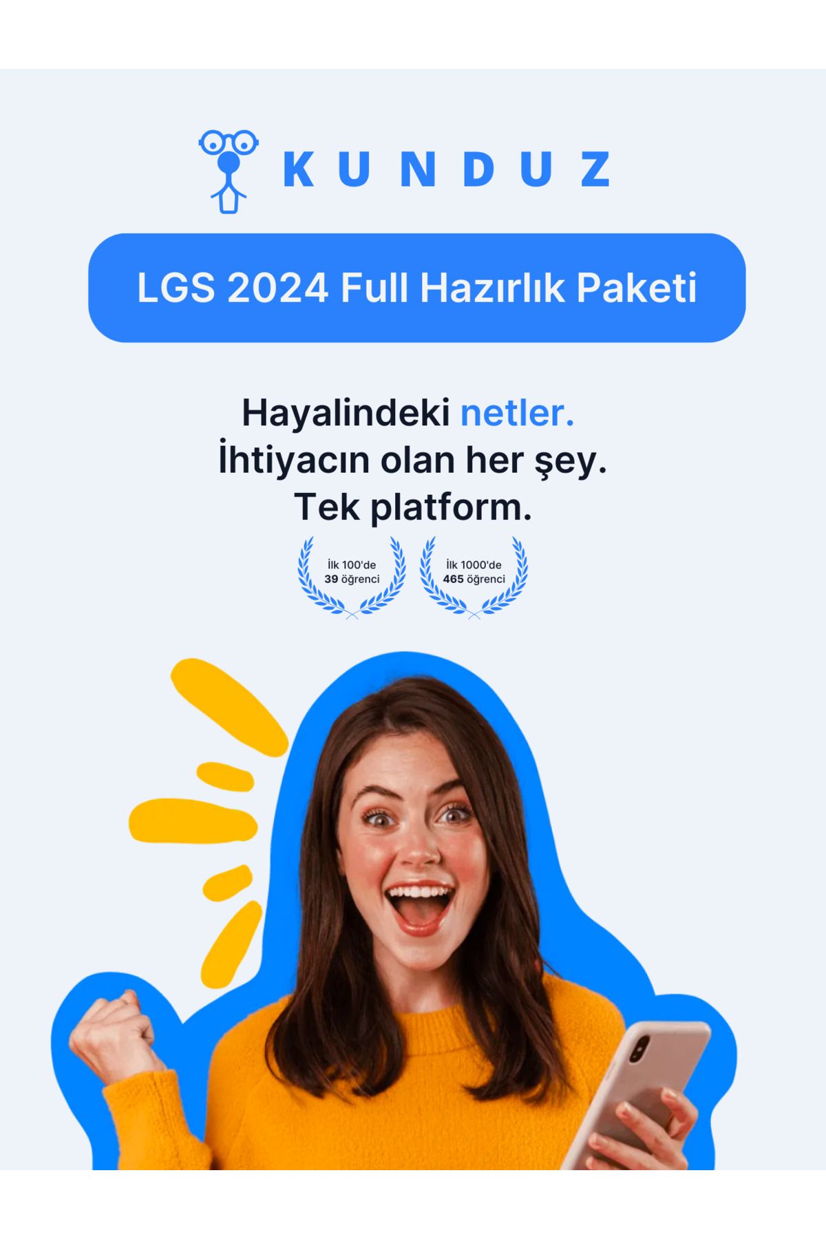 Kunduz LGS 2024 Full Paket Online Eğitim ve Soru Çözüm Paketi (Dönemlik Sınırsız Soru Hakkı)