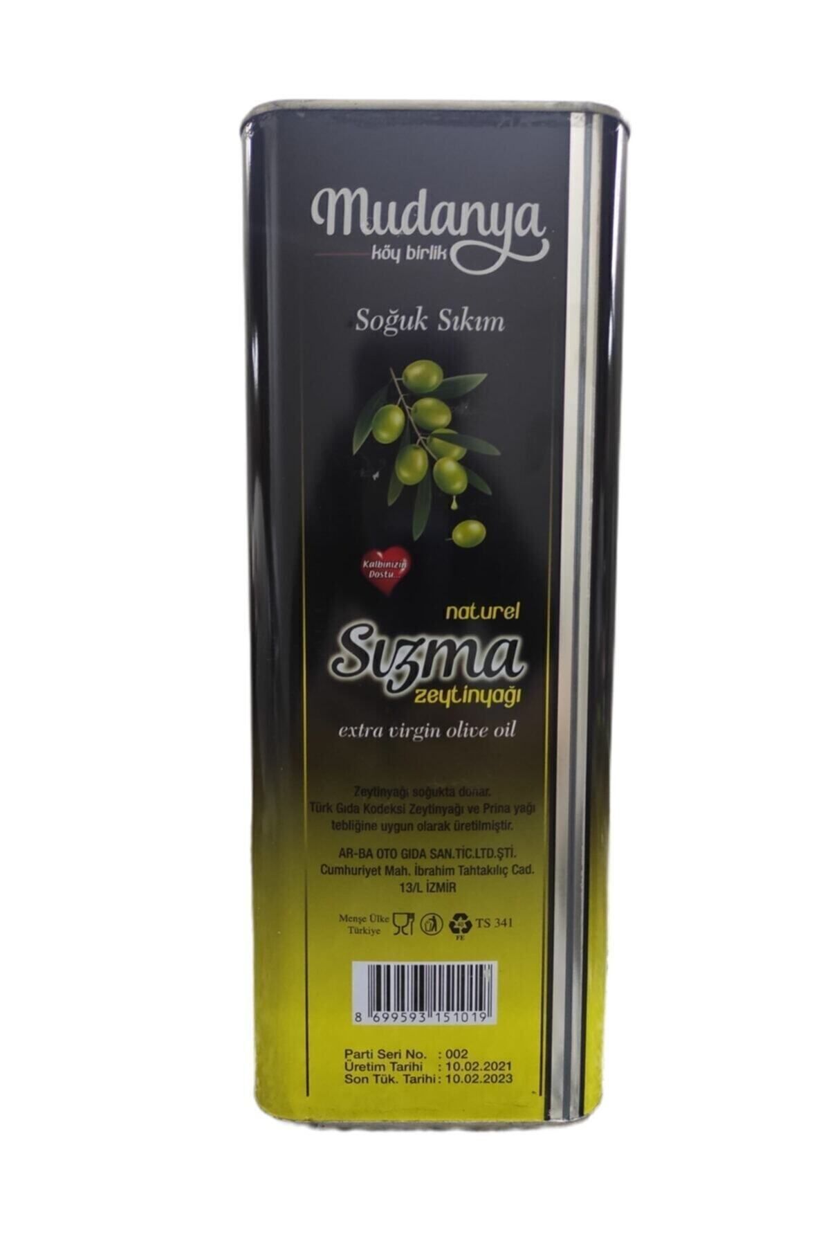 MUDANYA Soğuk Sıkım Naturel Sızma Zeytin Yağı 5 Lt