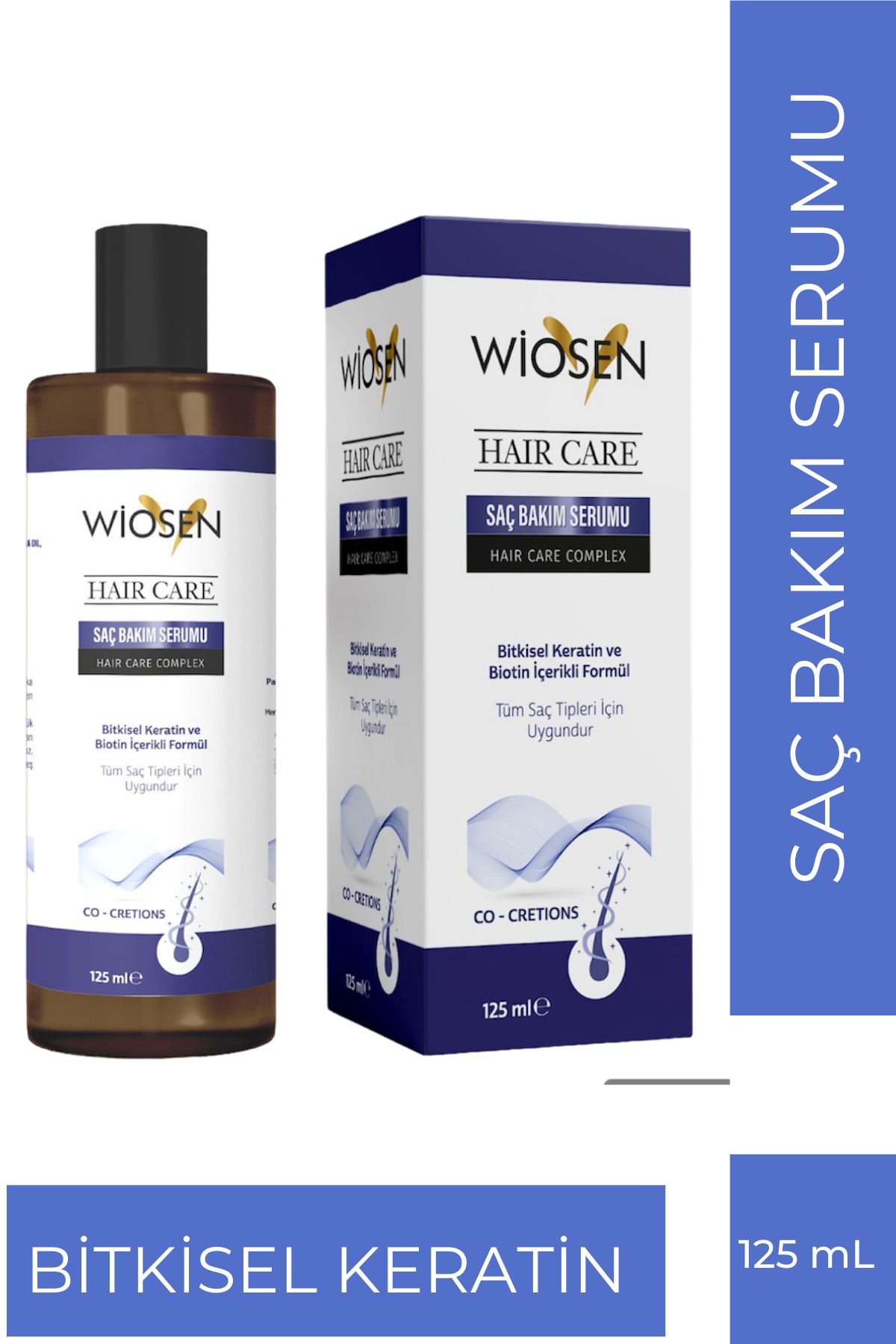 wiosen Saç Bakım Serumu Saç Dökülmesine Karşı Keratin Biotin Collagen Argan Yağlı 125ml.