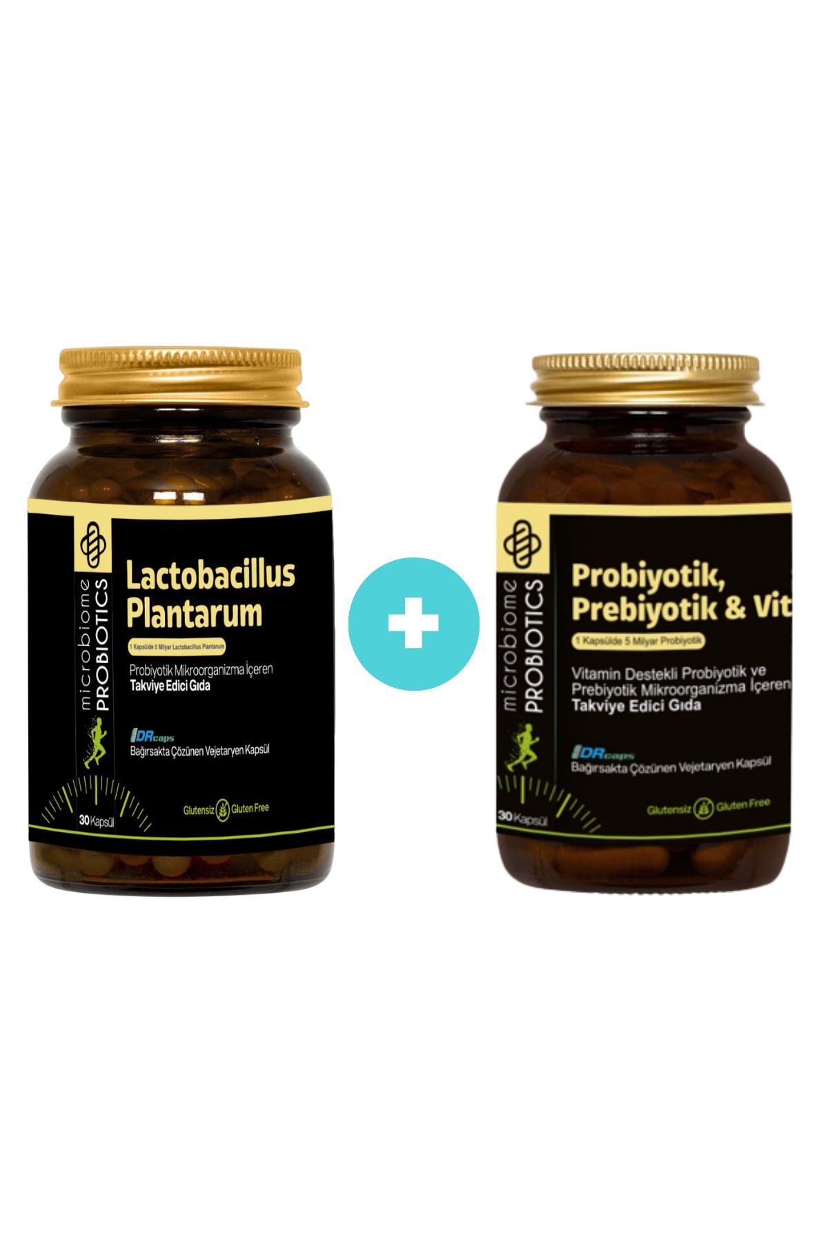 Microbiome Lactobacillus Plantarum 30 Kapsül + Probiyotik Complex Probiyotik Prebiyotik Ve Vitamin 30 Kapsül
