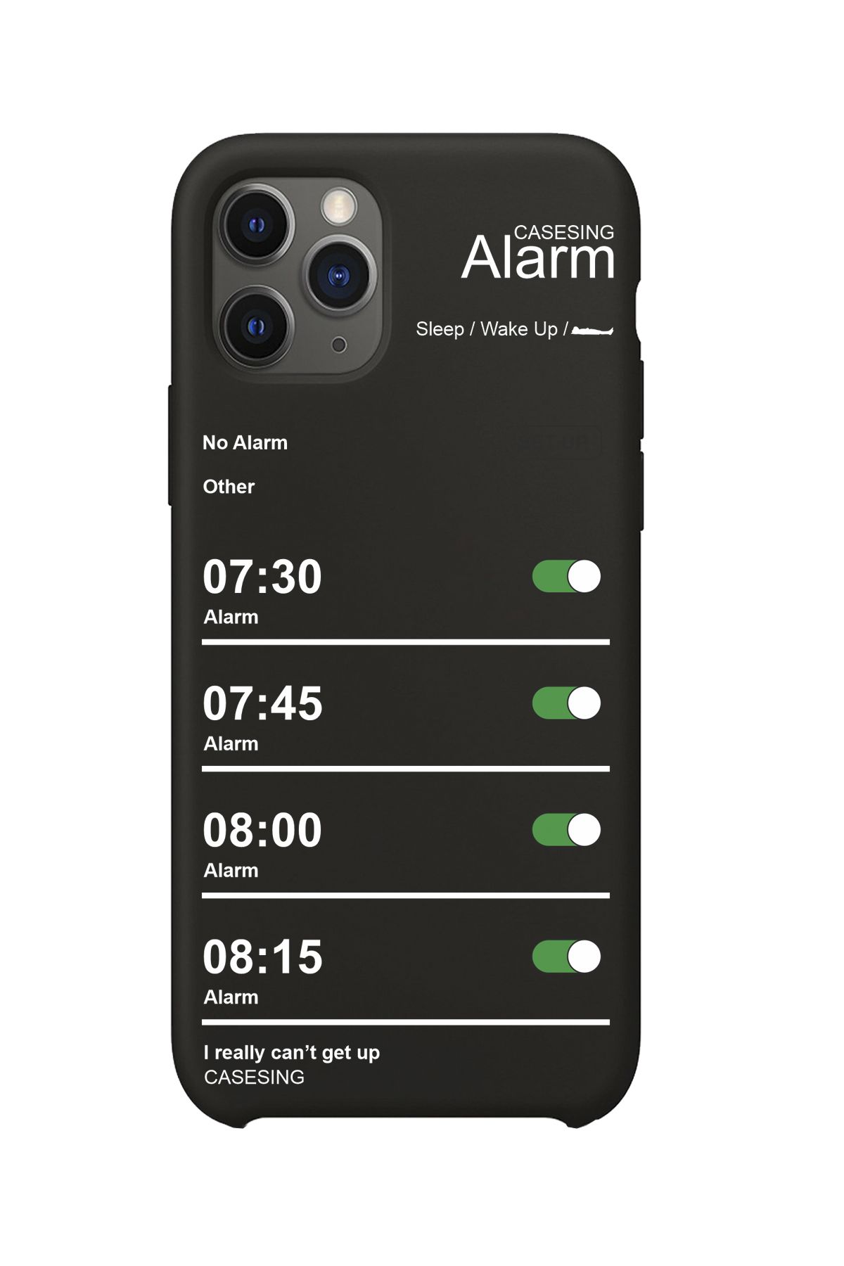 casesing Iphone 11 Pro Max Siyah Lansman Alarm Tasarımlı İçi Süet Kaplı Kılıf