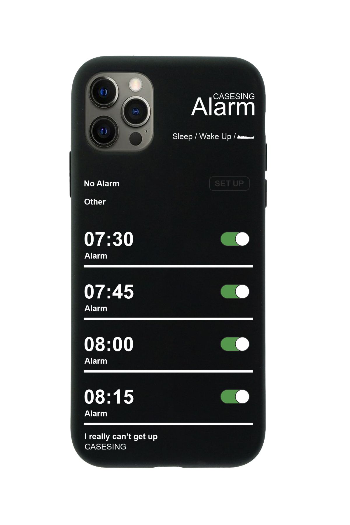 casesing Iphone 12 Pro Max Siyah Lansman Alarm Tasarımlı İçi Süet Kaplı Kılıf