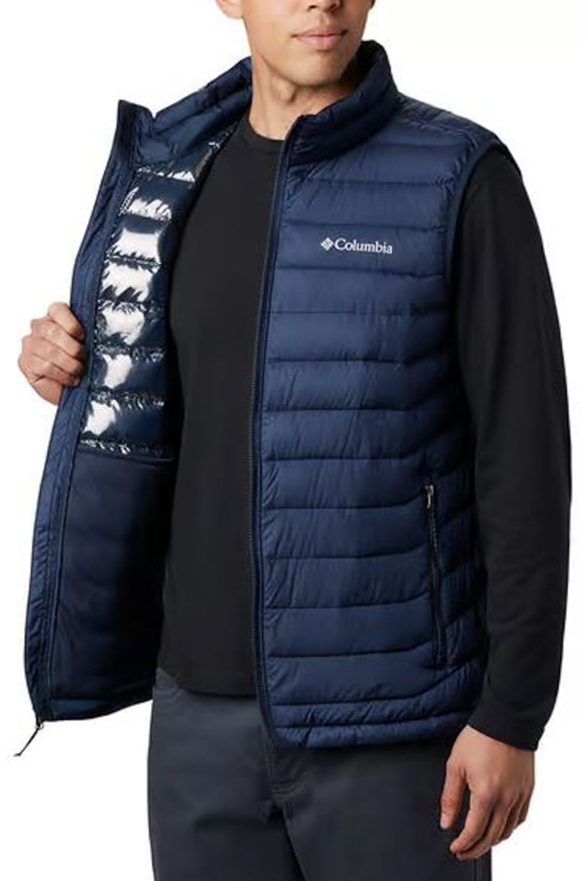 Columbia Powder Lite Vest Erkek Yelek Lacivert Wo0847-465