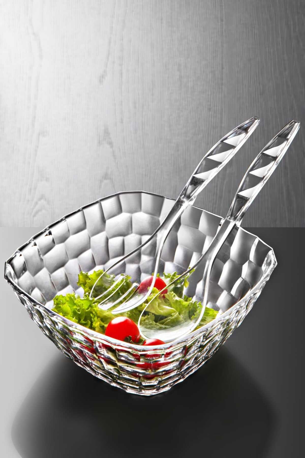 Queen's Kitchen Kaşıklı Akrilik Lüx Salata Kasesi