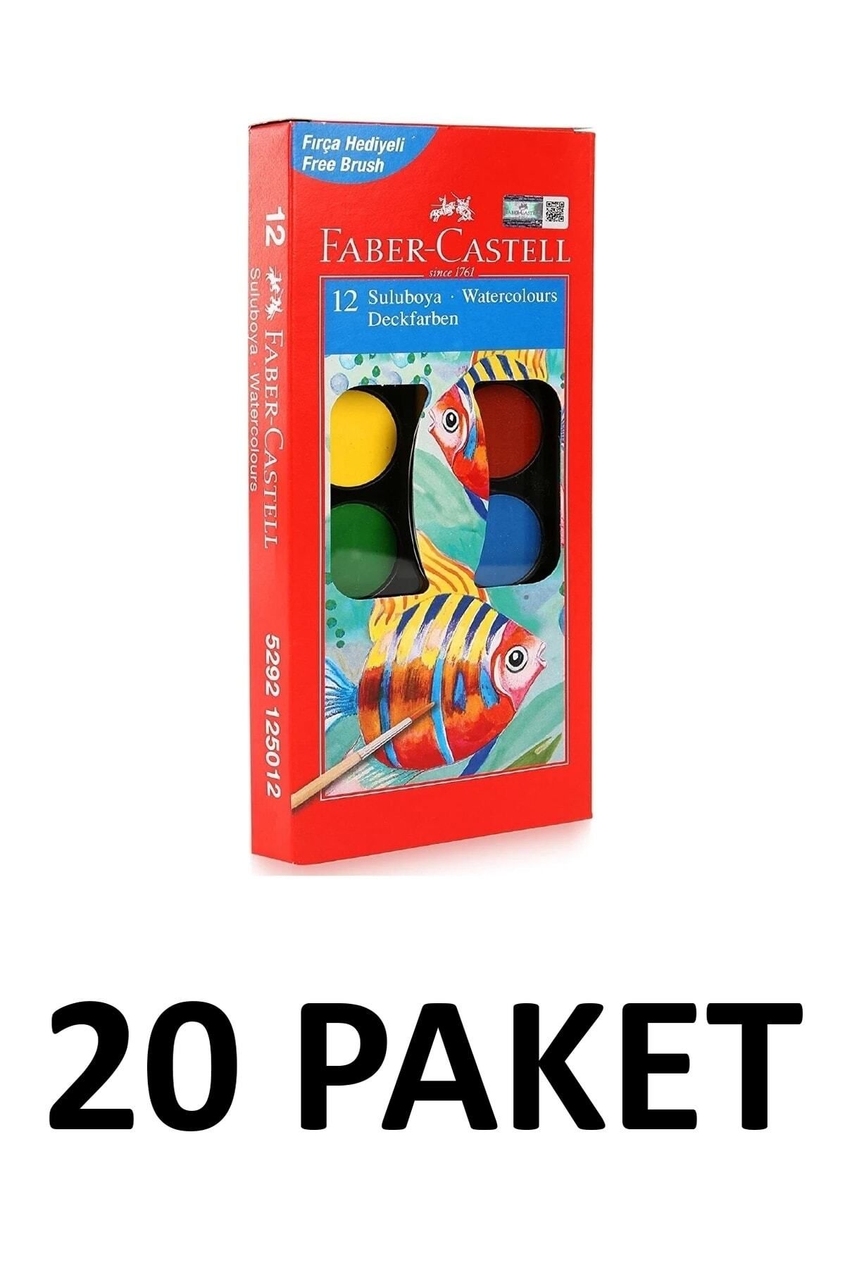 Faber Castell 12 Renk Sulu Boya Küçük Boy 20 Adet