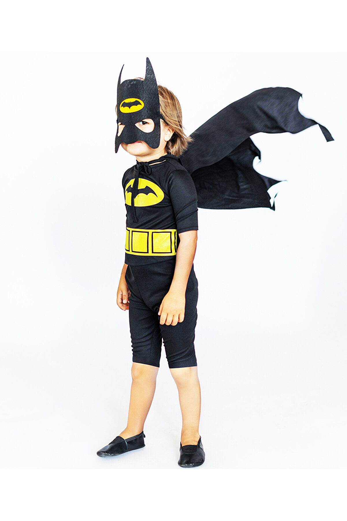 Batman Yarasa Adam Çocuk Pelerinli ve Maskeli Batman Ev Bahçe Tipi Kostüm