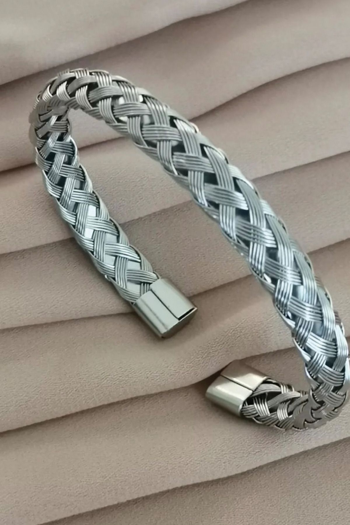 Luce Estiva Jewellery Çelik Gümüş Renk Hasır Bileklik