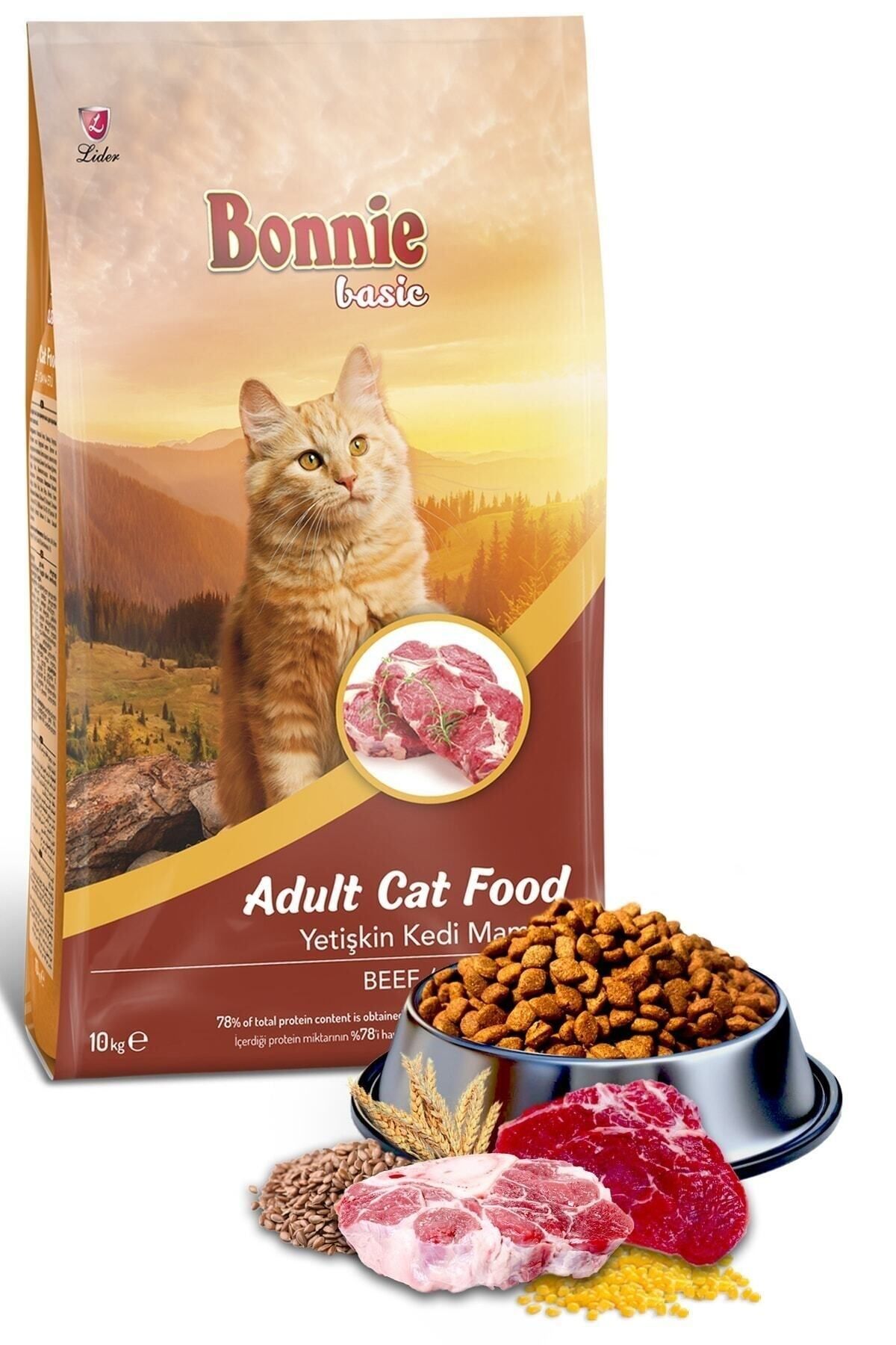 Bonnie Biftekli Yetişkin Kedi Maması 10 Kg