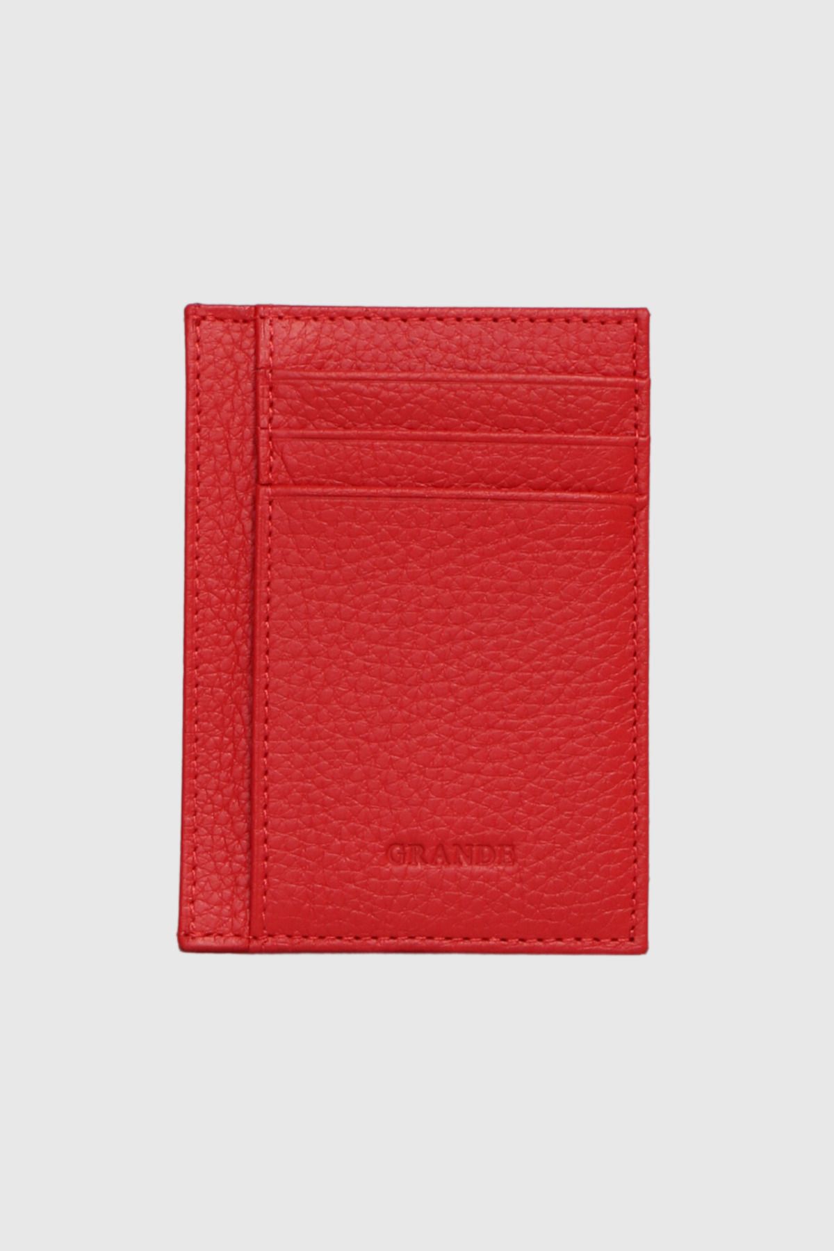 Grande 750 Hakiki Deri Slim Kartlık Flother Kırmızı