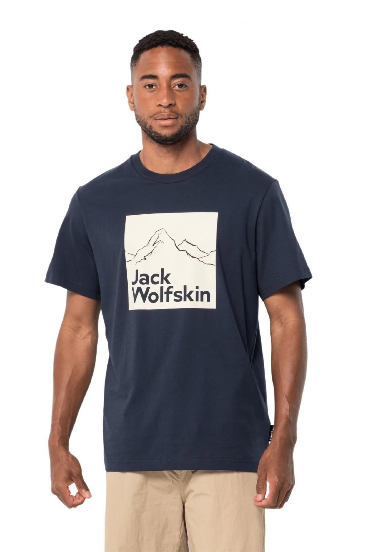 Jack Wolfskin 1809021 Brand T M Lacivert Erkek T-shirt