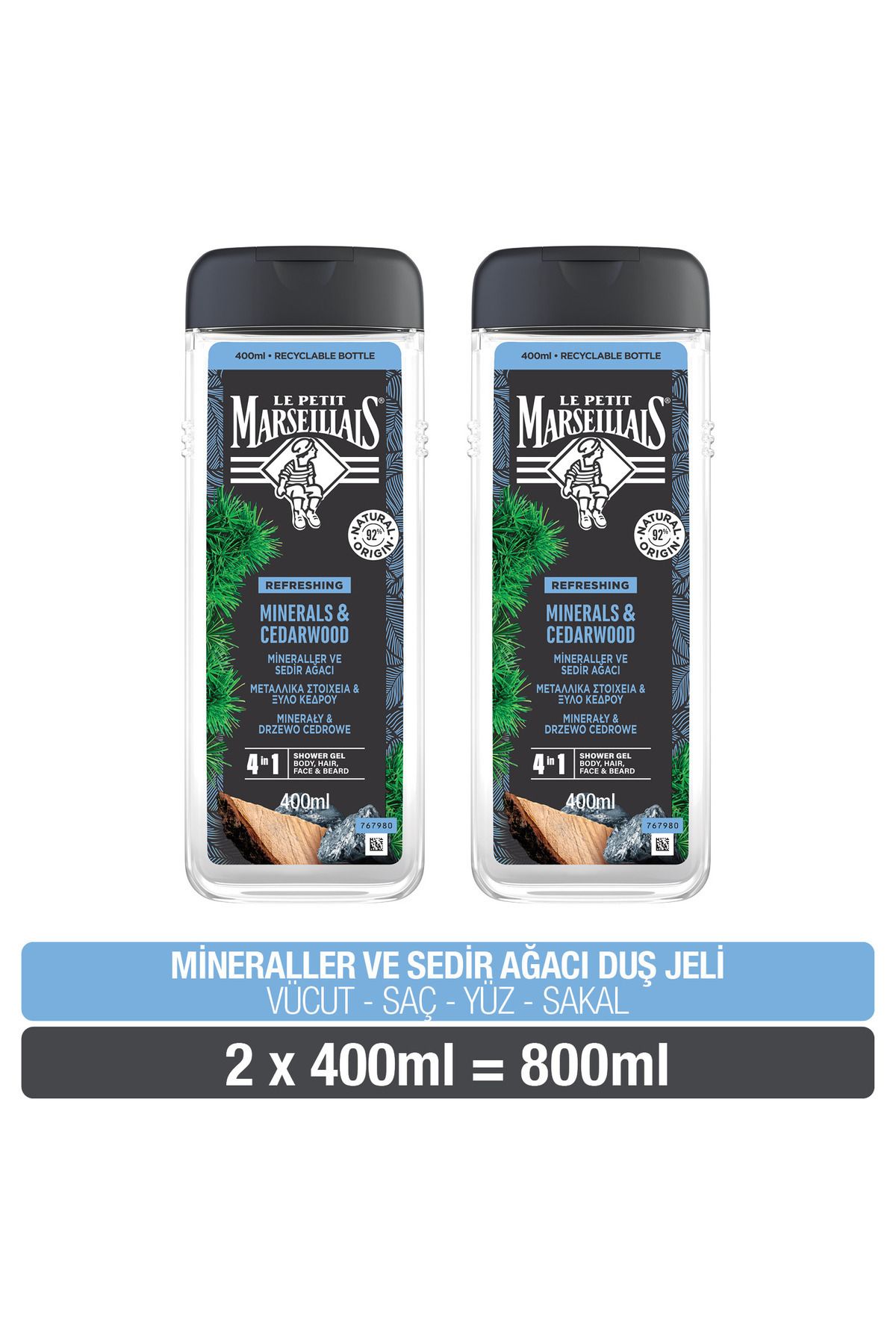 Le Petit Marseillais Lpm Men Mineraller Ve Sedir Ağacı 400 ml