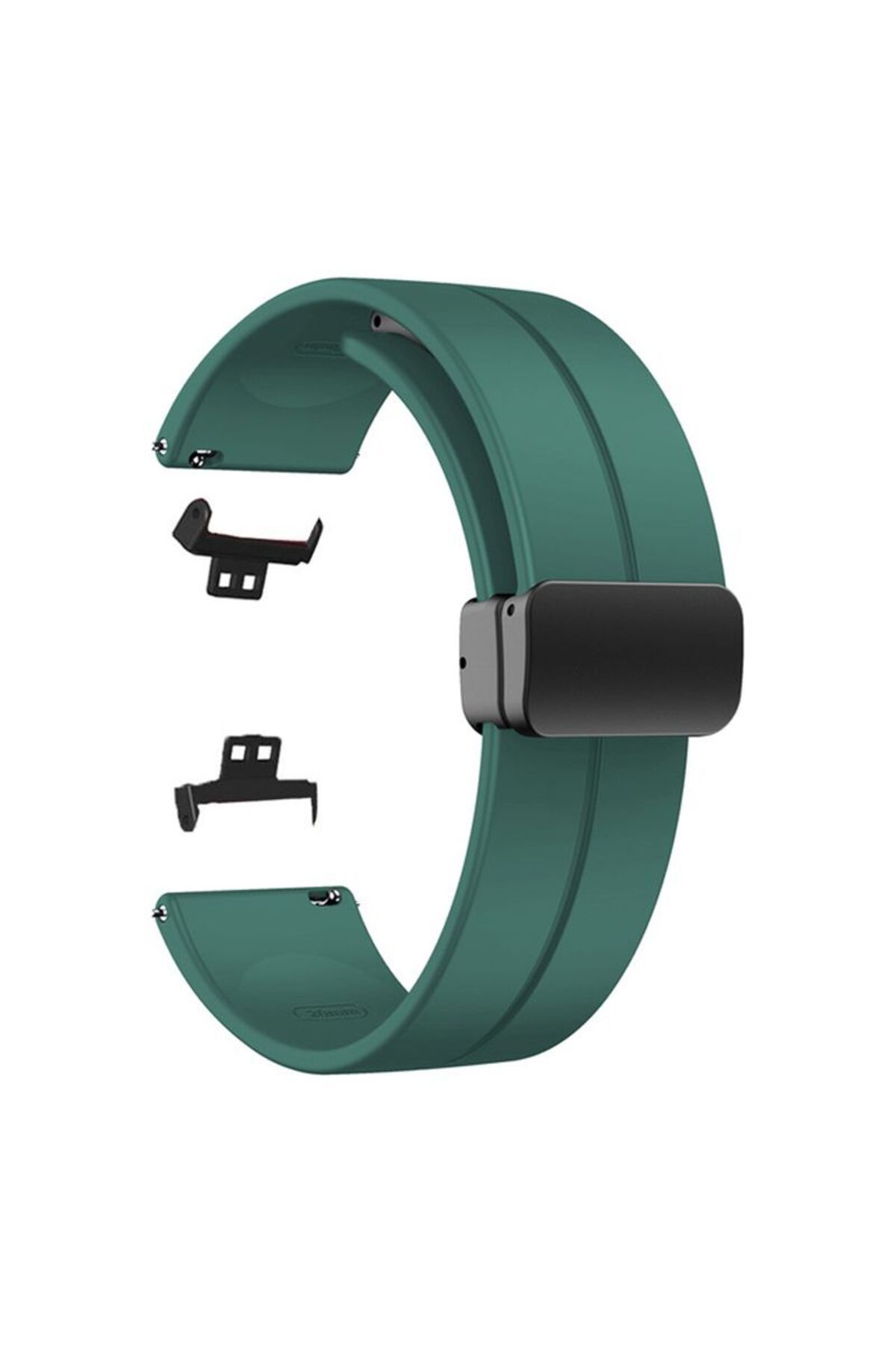 Gpack Huawei Watch Fit SE Uyumlu Kordon Silikon Mıknatıslı Ayarlanabilir HS19 Koyu Yeşil