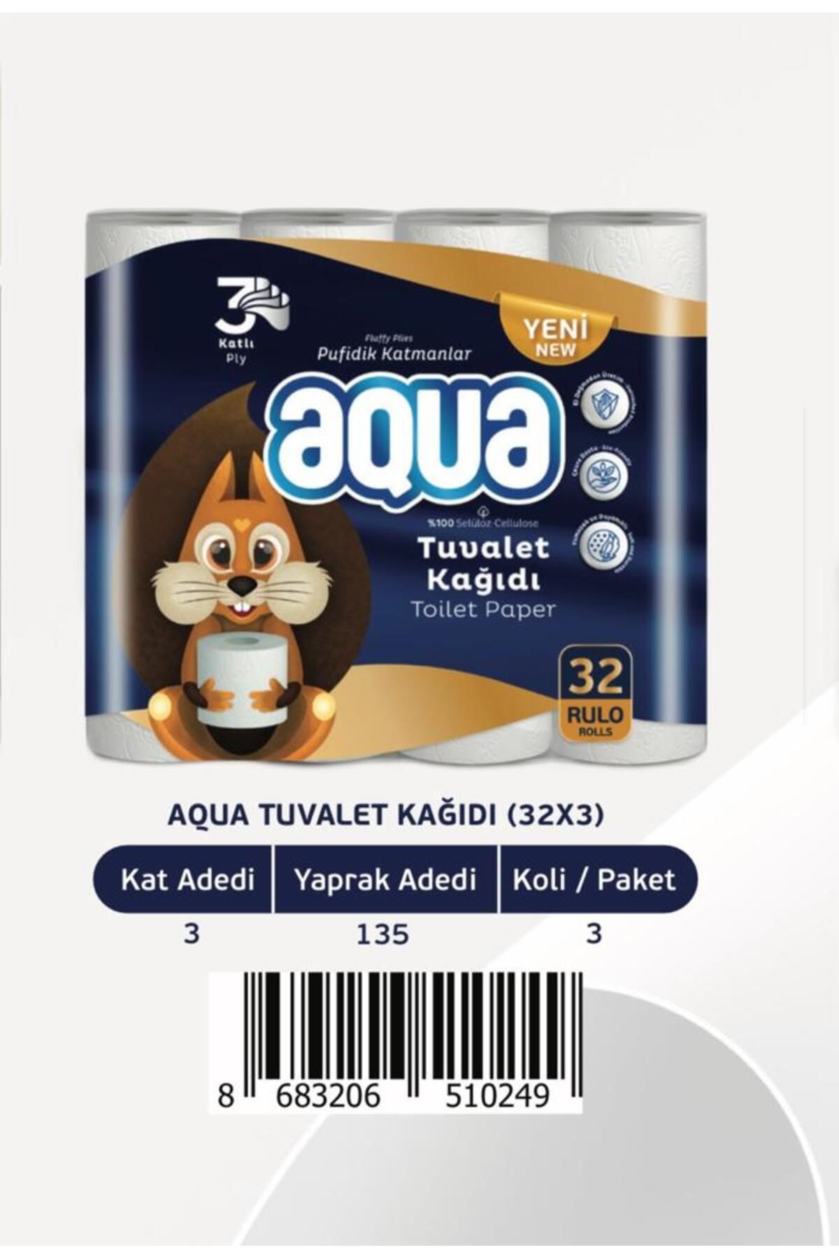 Aqua Tuvalet Kağıdı 32'li 3 Katlı
