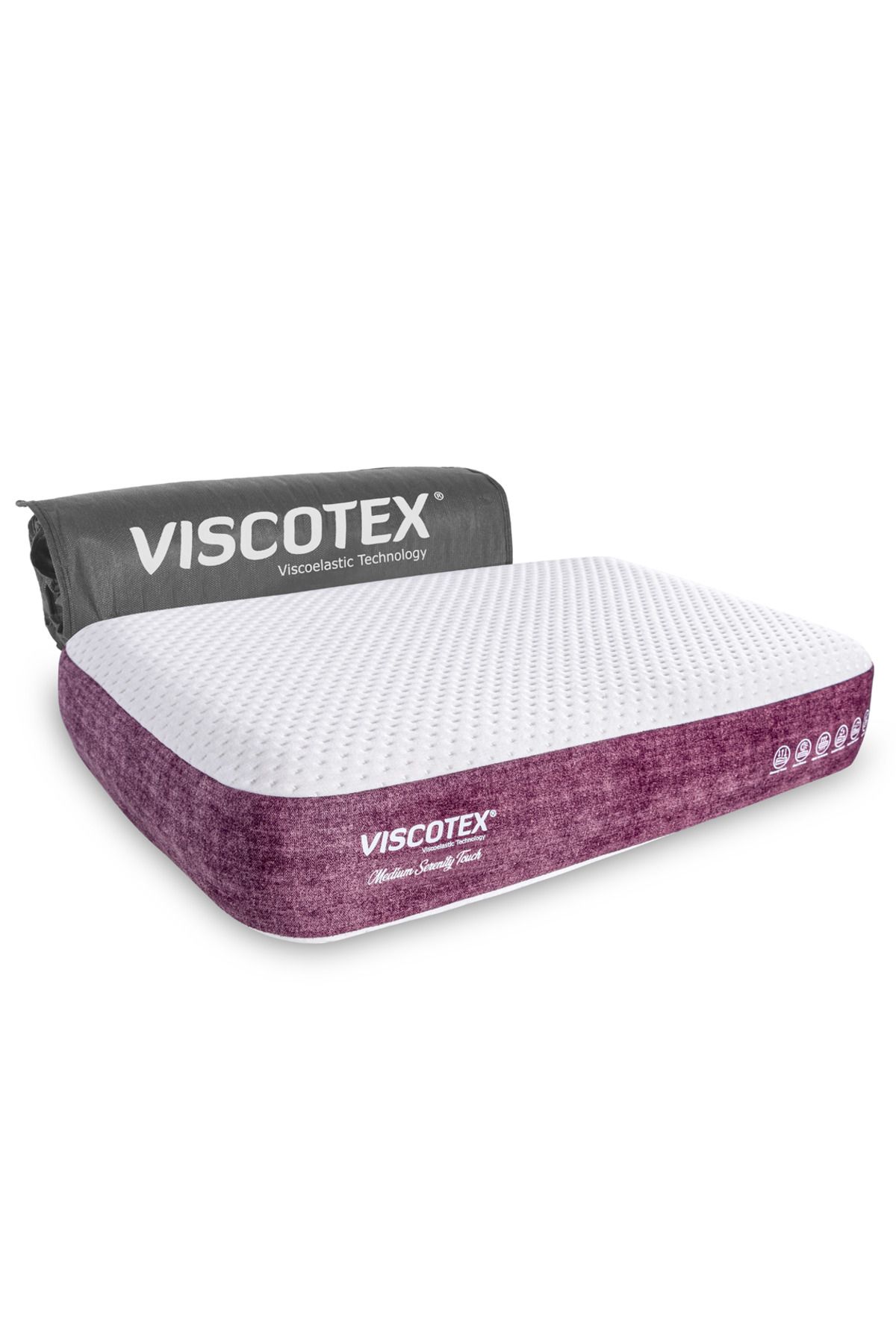 VİSCOTEX Medium Serenity Ergonomik Visco Yastık 65x43x12cm Boyun Ağrıları Için Orta Sert Hafızalı Baş Yastığı
