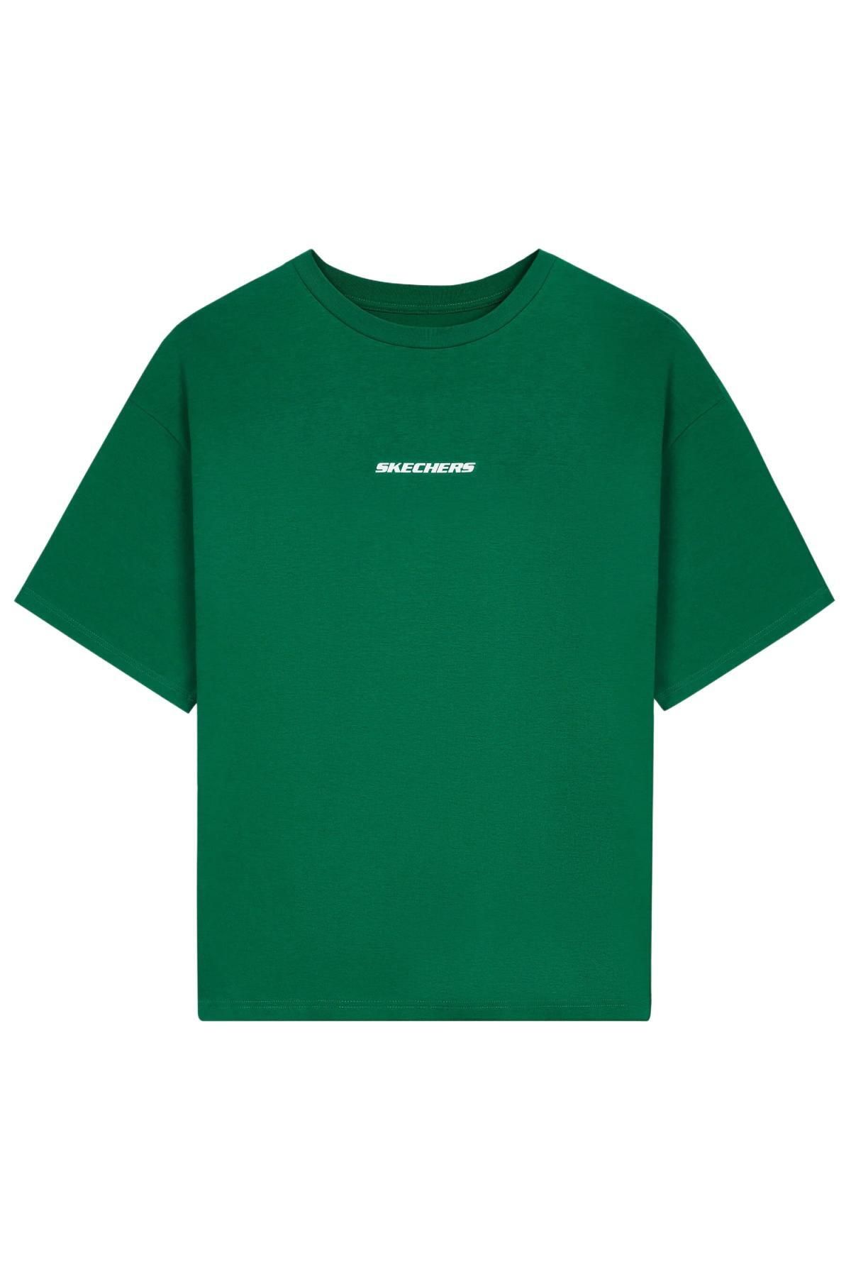 Skechers S232404 M Graphic Tee Oversize Yeşil Erkek T-Shirt