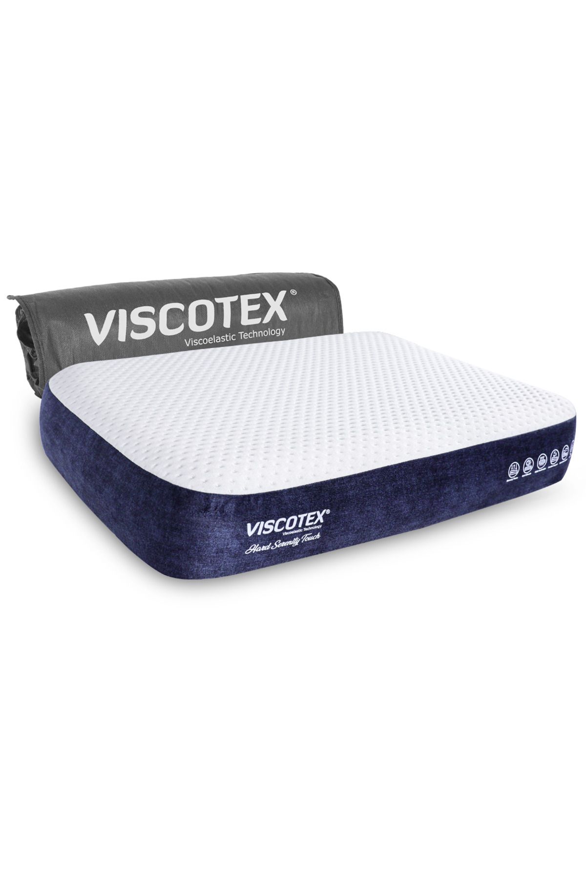VİSCOTEX Hard Serenity Ergonomik Visco Yastık 65x43x12cm, Boyun Ağrıları Için Sert Hafızalı Baş Yastığı